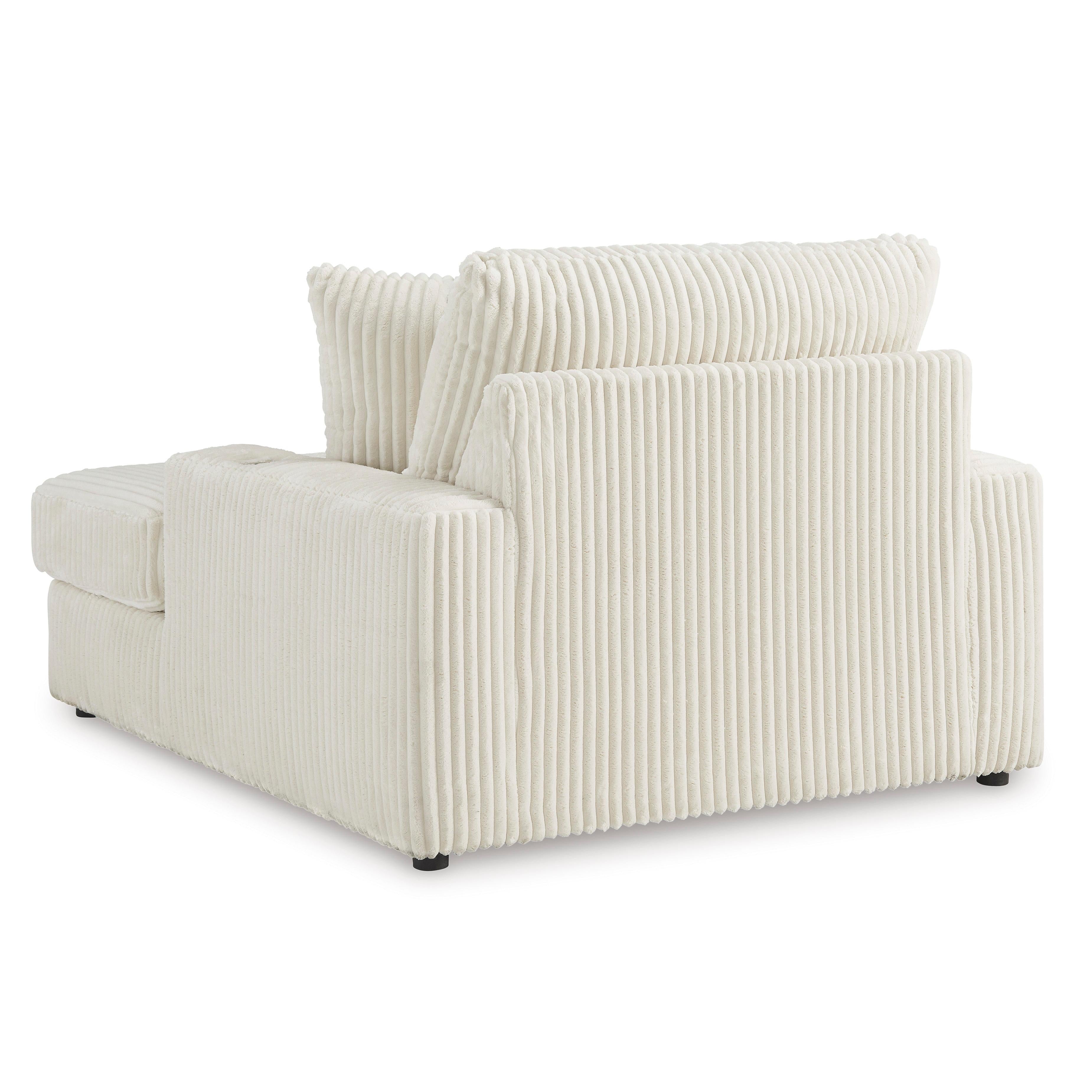 Luxurious Ivory Fabric Oversized Lindyn Chaise Lounge