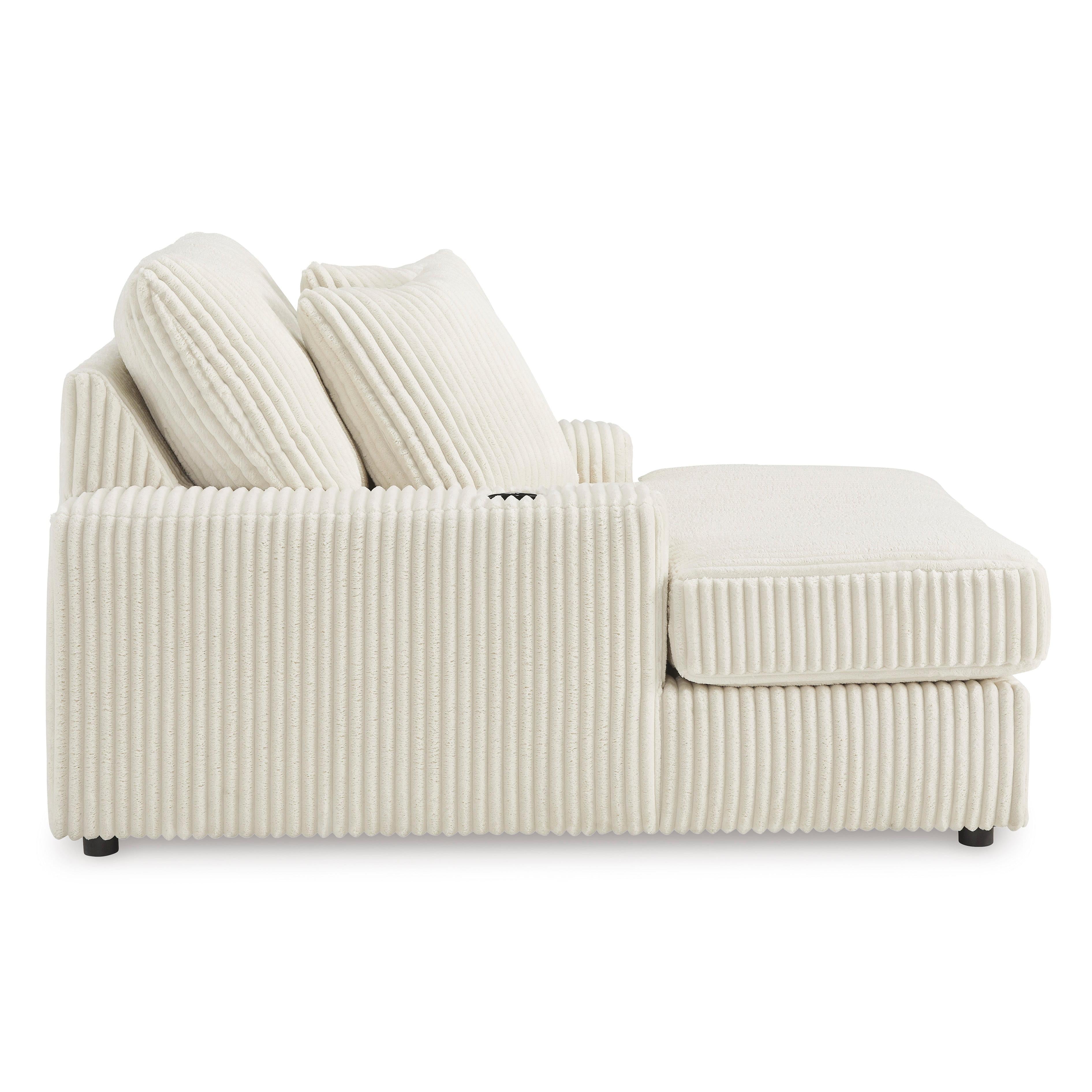 Luxurious Ivory Fabric Oversized Lindyn Chaise Lounge