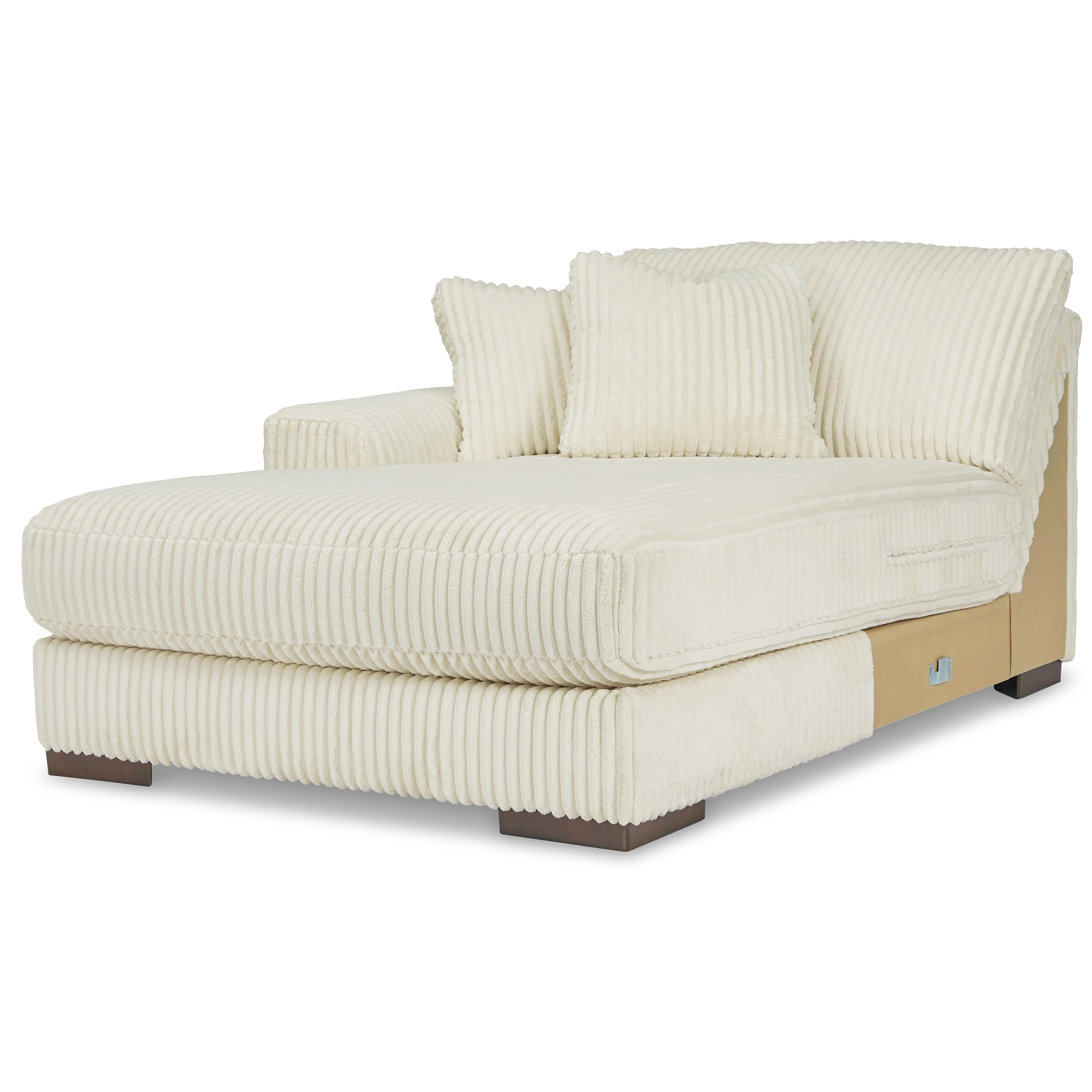 Chic Ivory Fabric Lindyn 2-Seater Sectional Sofa with Left-Facing Chaise