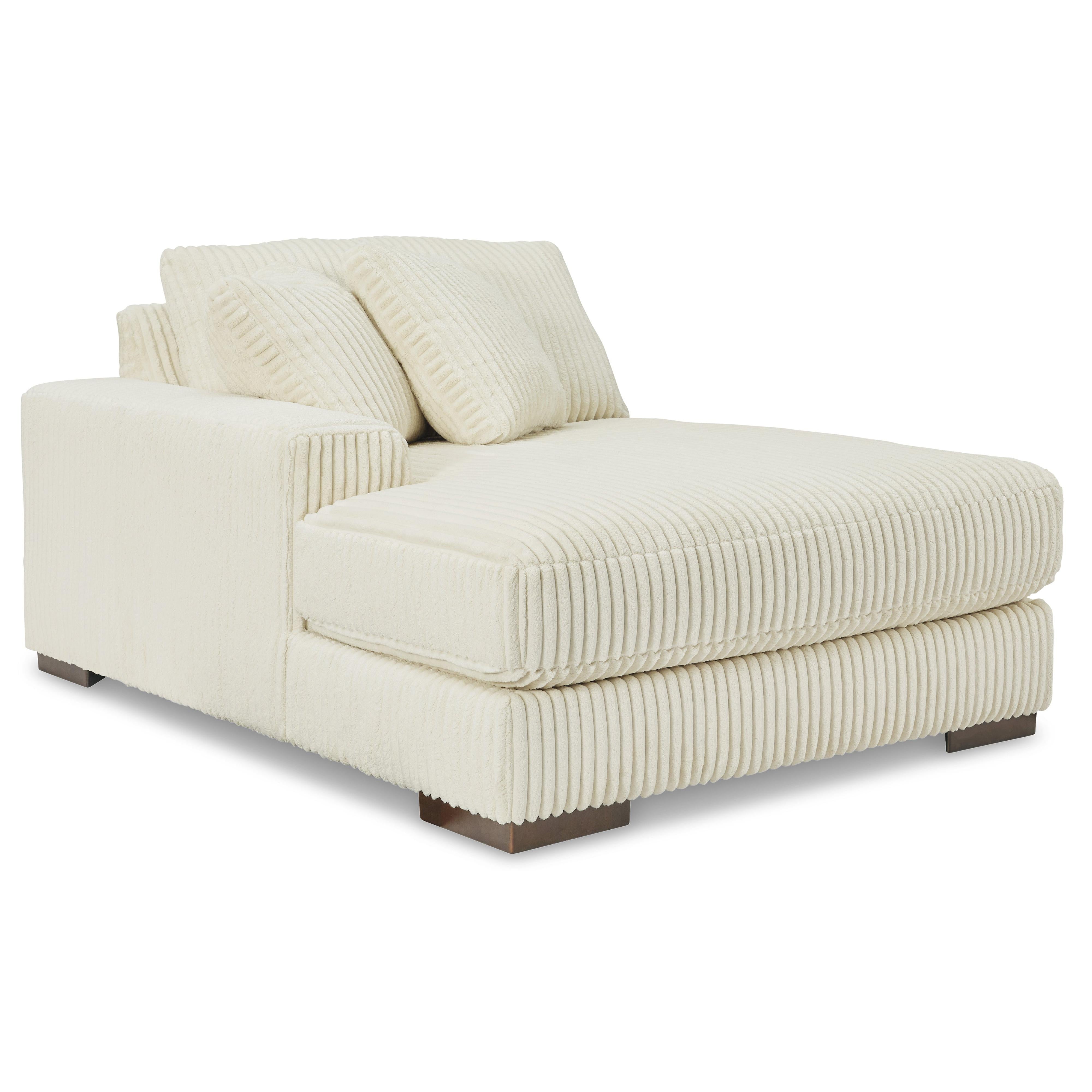 Chic Ivory Fabric Lindyn 2-Seater Sectional Sofa with Left-Facing Chaise