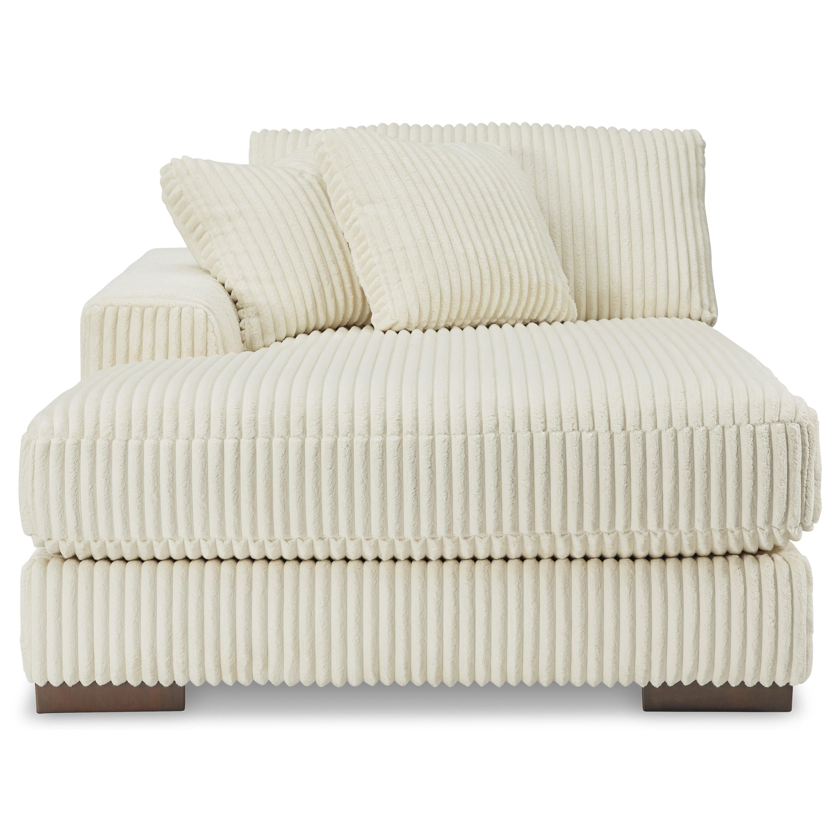 Chic Ivory Fabric Lindyn 2-Seater Sectional Sofa with Left-Facing Chaise