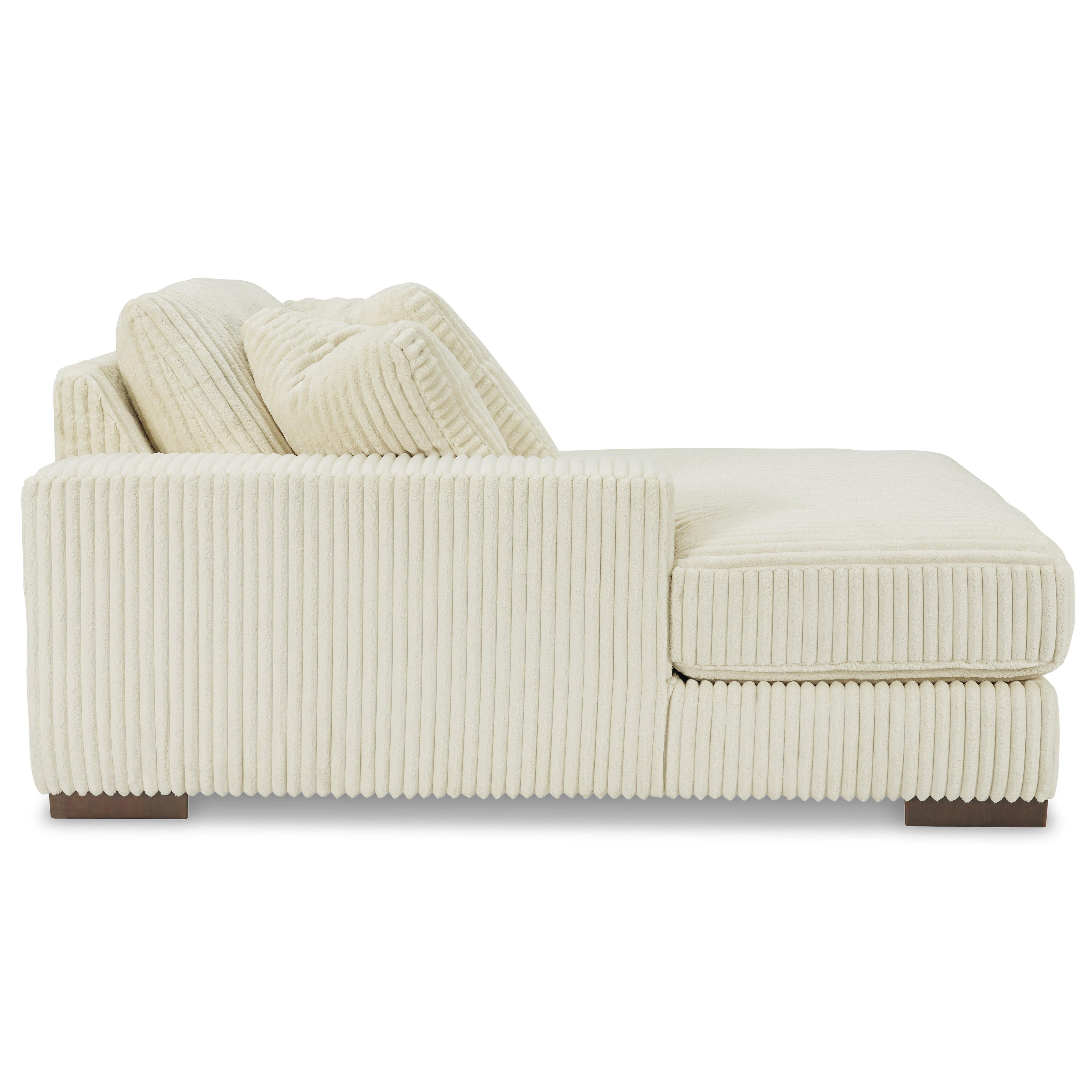 Chic Ivory Fabric Lindyn 2-Seater Sectional Sofa with Left-Facing Chaise