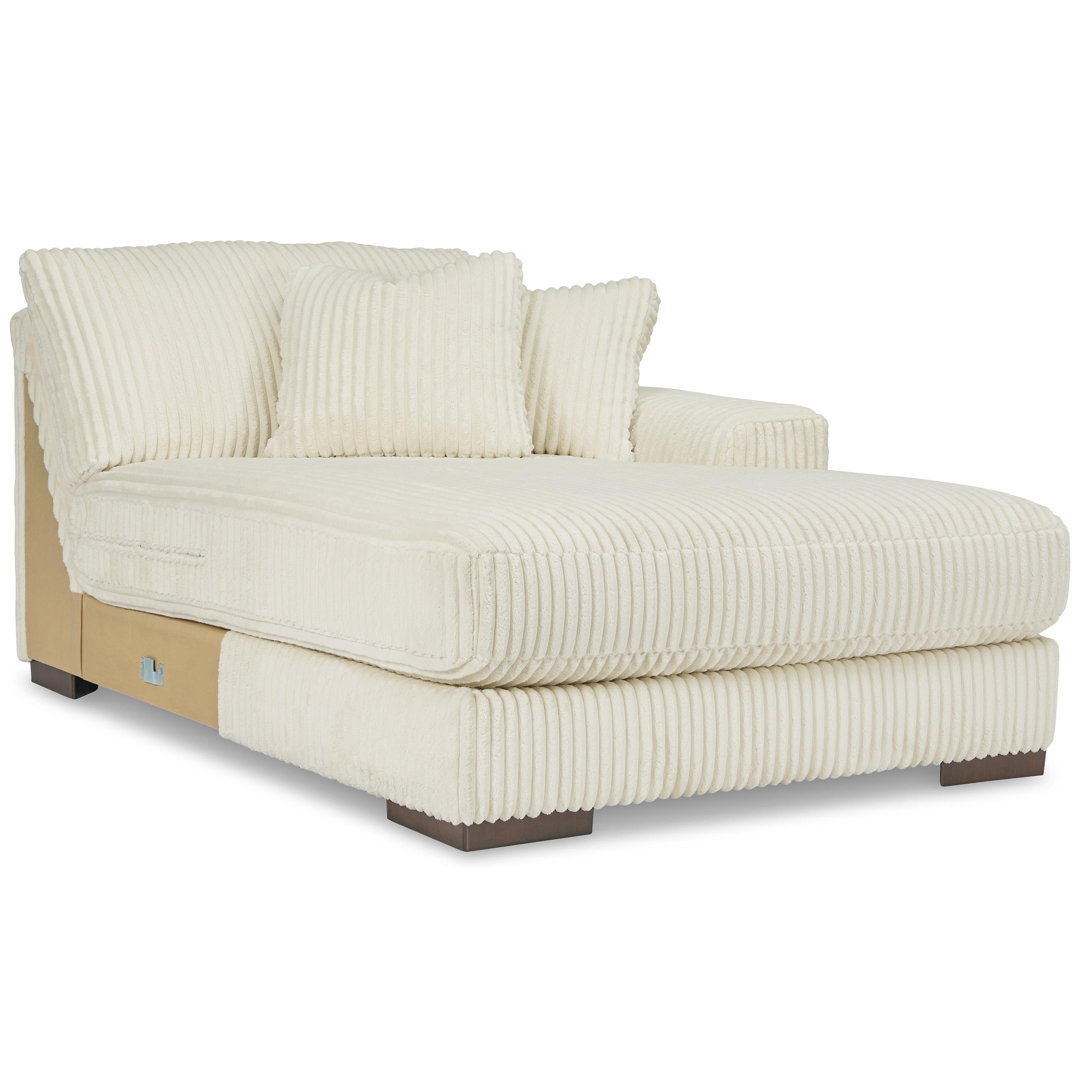 Elegant Ivory Fabric 3-Seater Sectional Sofa with Right-Facing Chaise by Lindyn