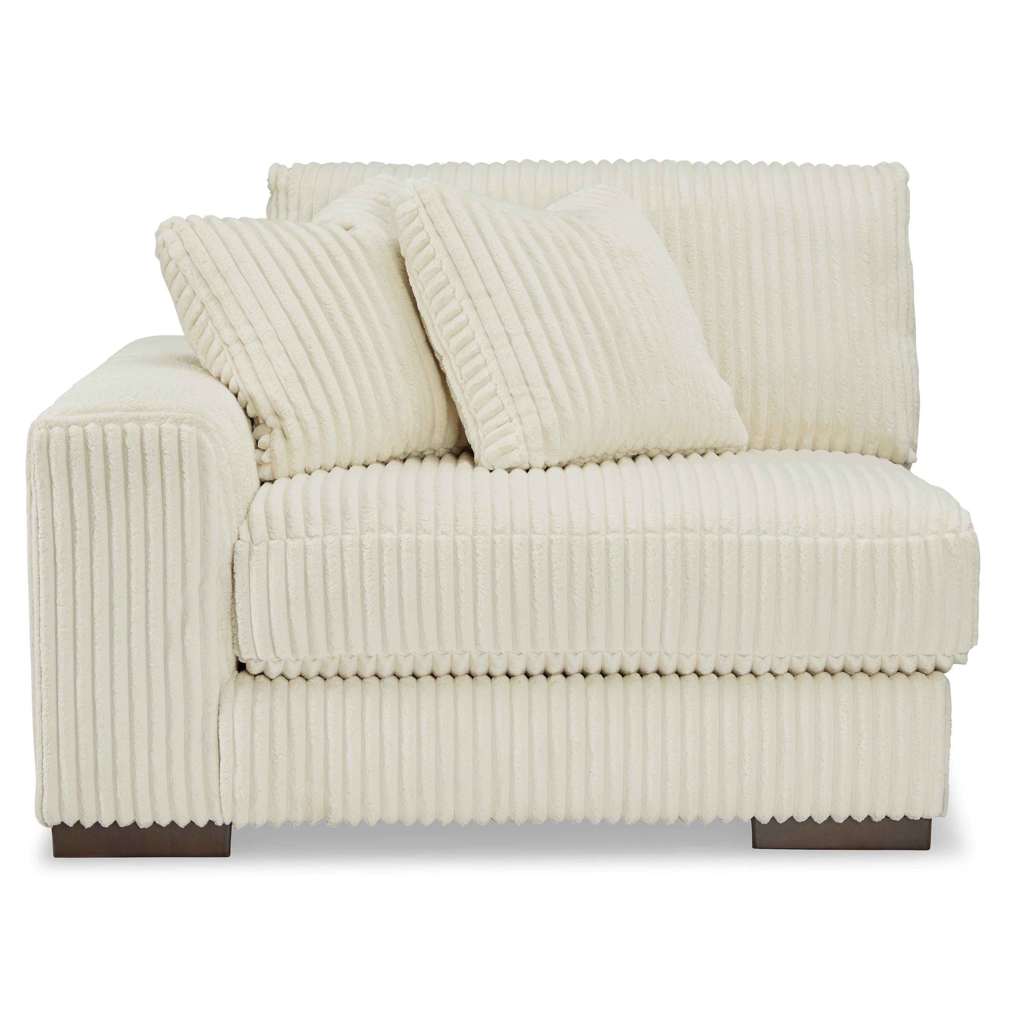 Elegant Ivory Fabric 3-Seater Sectional Sofa with Right-Facing Chaise by Lindyn