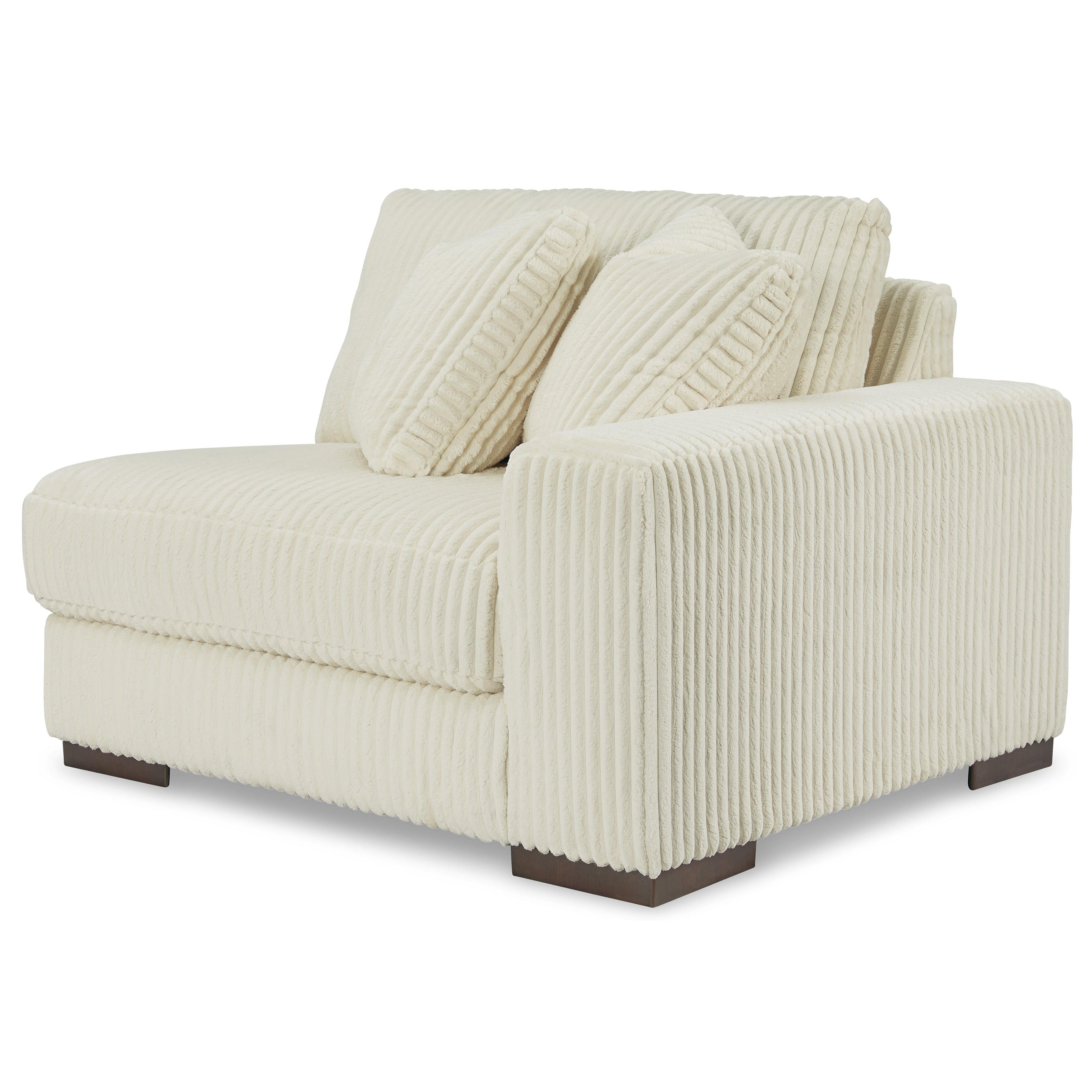 Chic Ivory Fabric Lindyn 2-Seater Sectional Sofa with Left-Facing Chaise