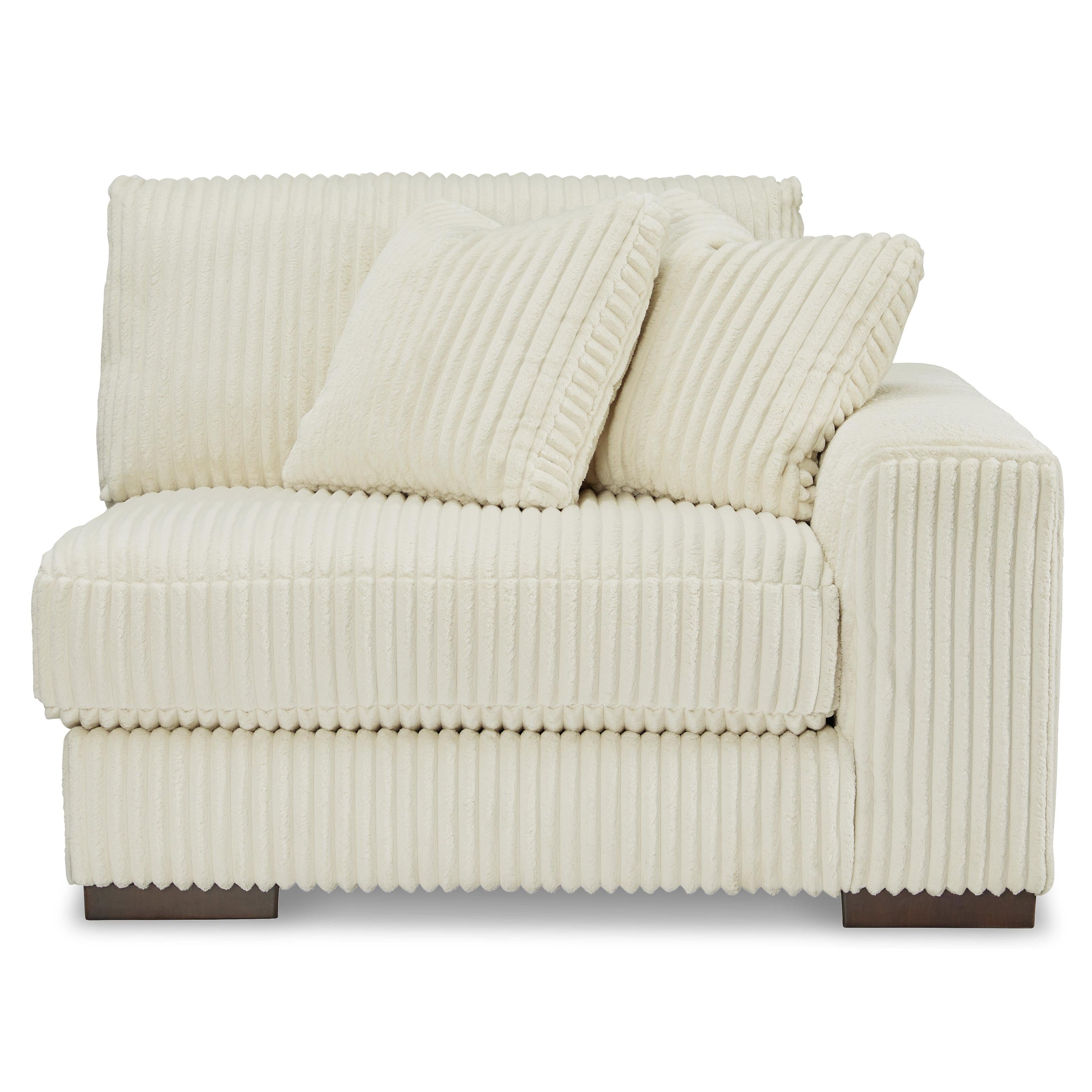 Chic Ivory Fabric Lindyn 2-Seater Sectional Sofa with Left-Facing Chaise