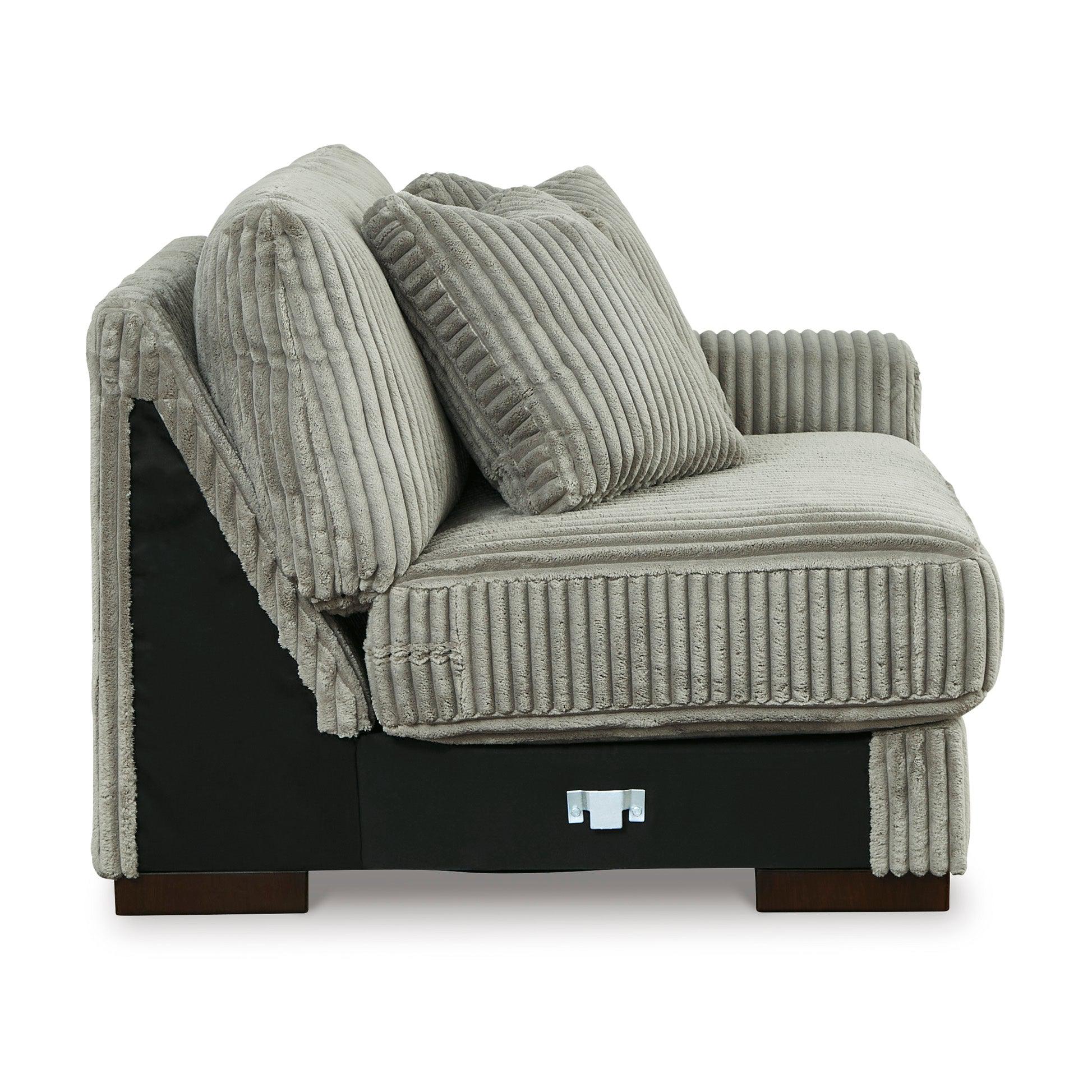 Stylish Lindyn 2-Seater Sectional Sofa with Left-Facing Chaise in Elegant Fog Fabric