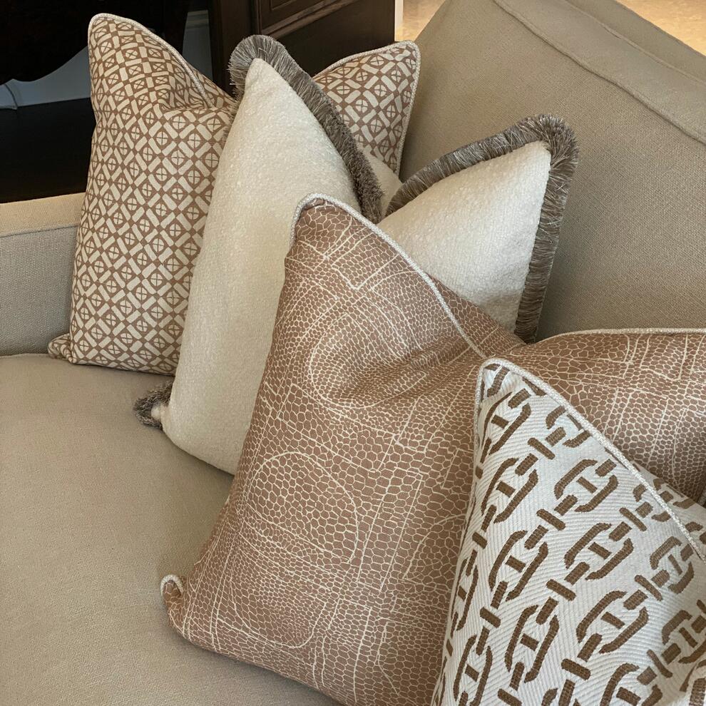 Luxurious Huntsman Ivory & Gold Accent Cushion