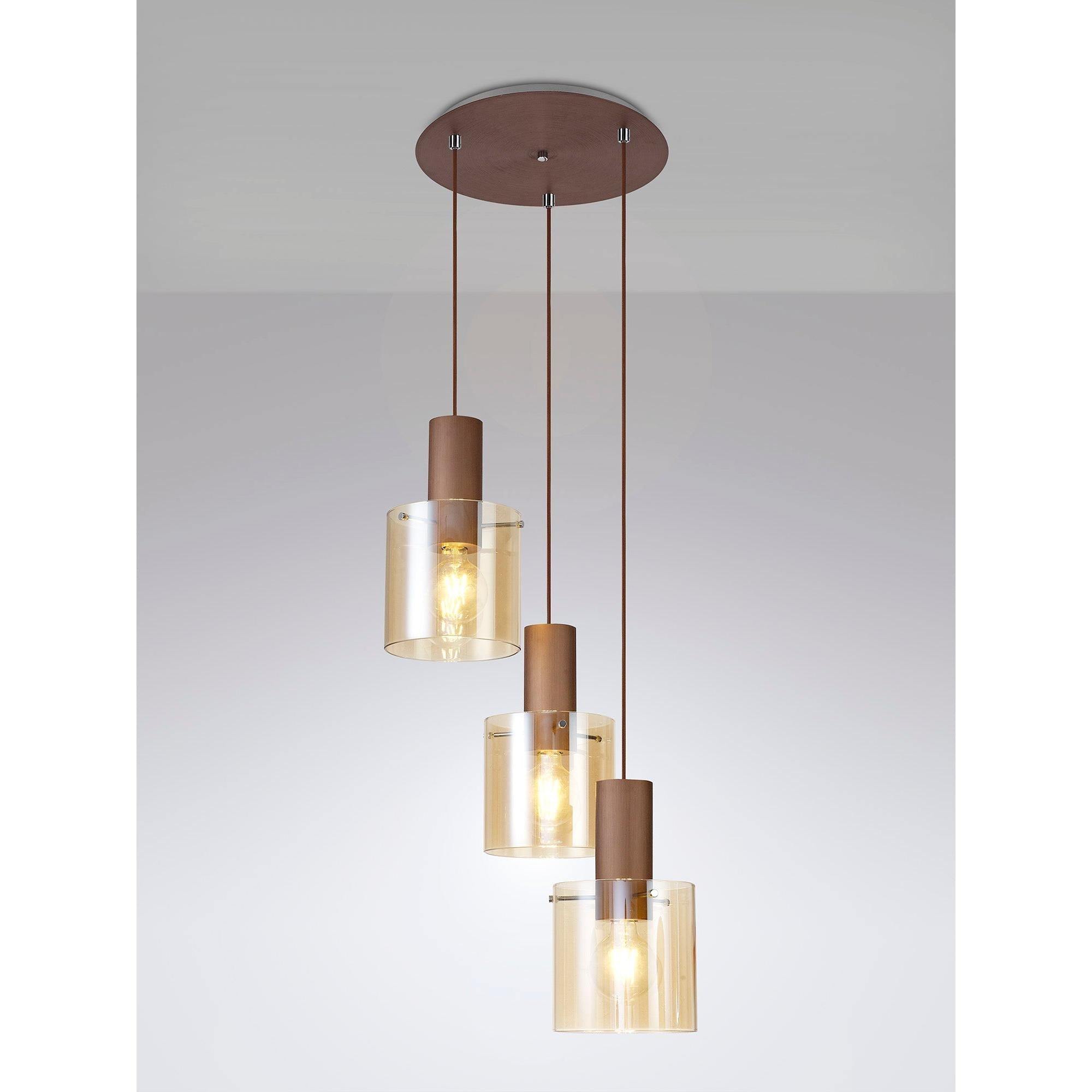 Elegant Brooks Triple Light Round Pendant