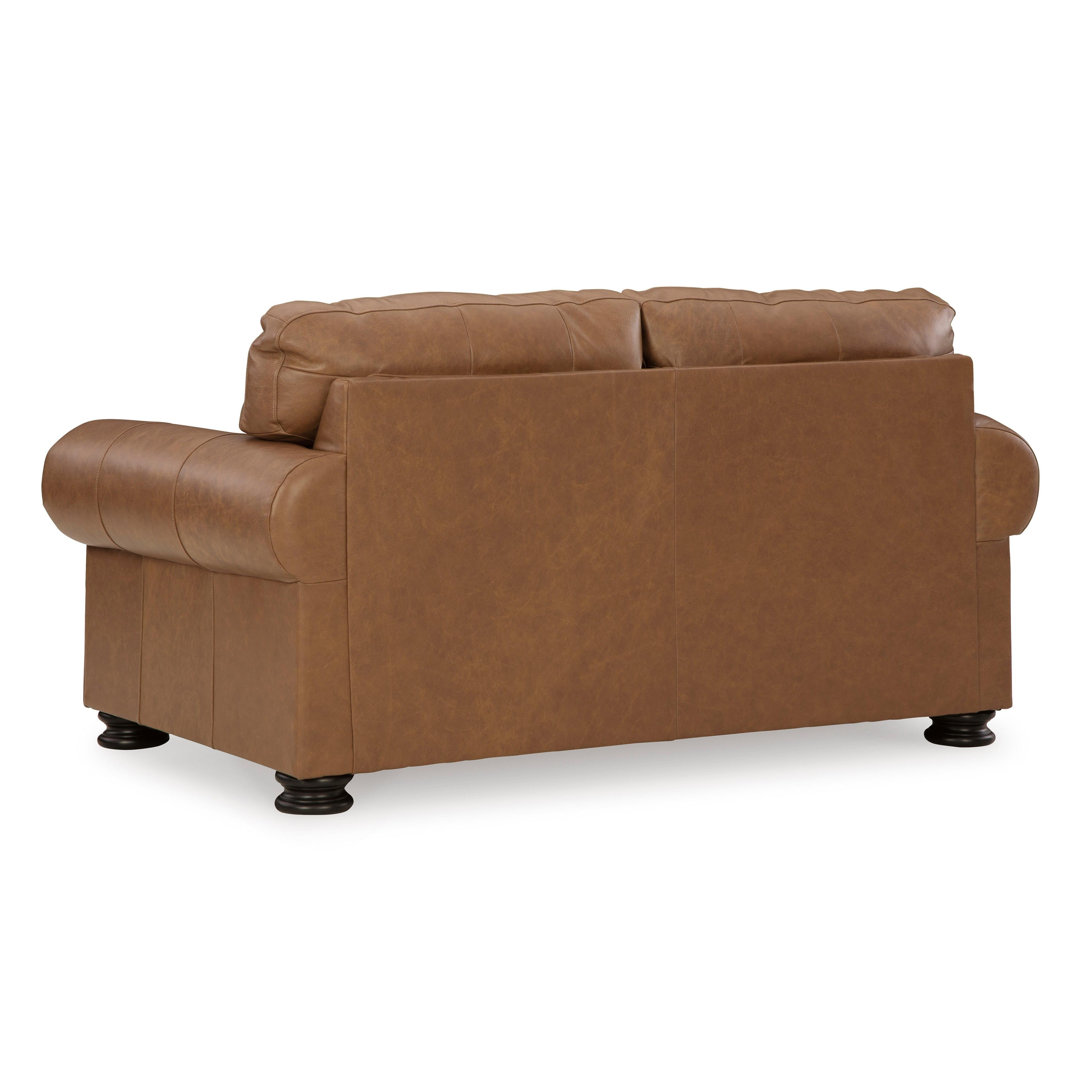 Elegant Carianna 2-Seater Sofa in Rich Caramel Leather