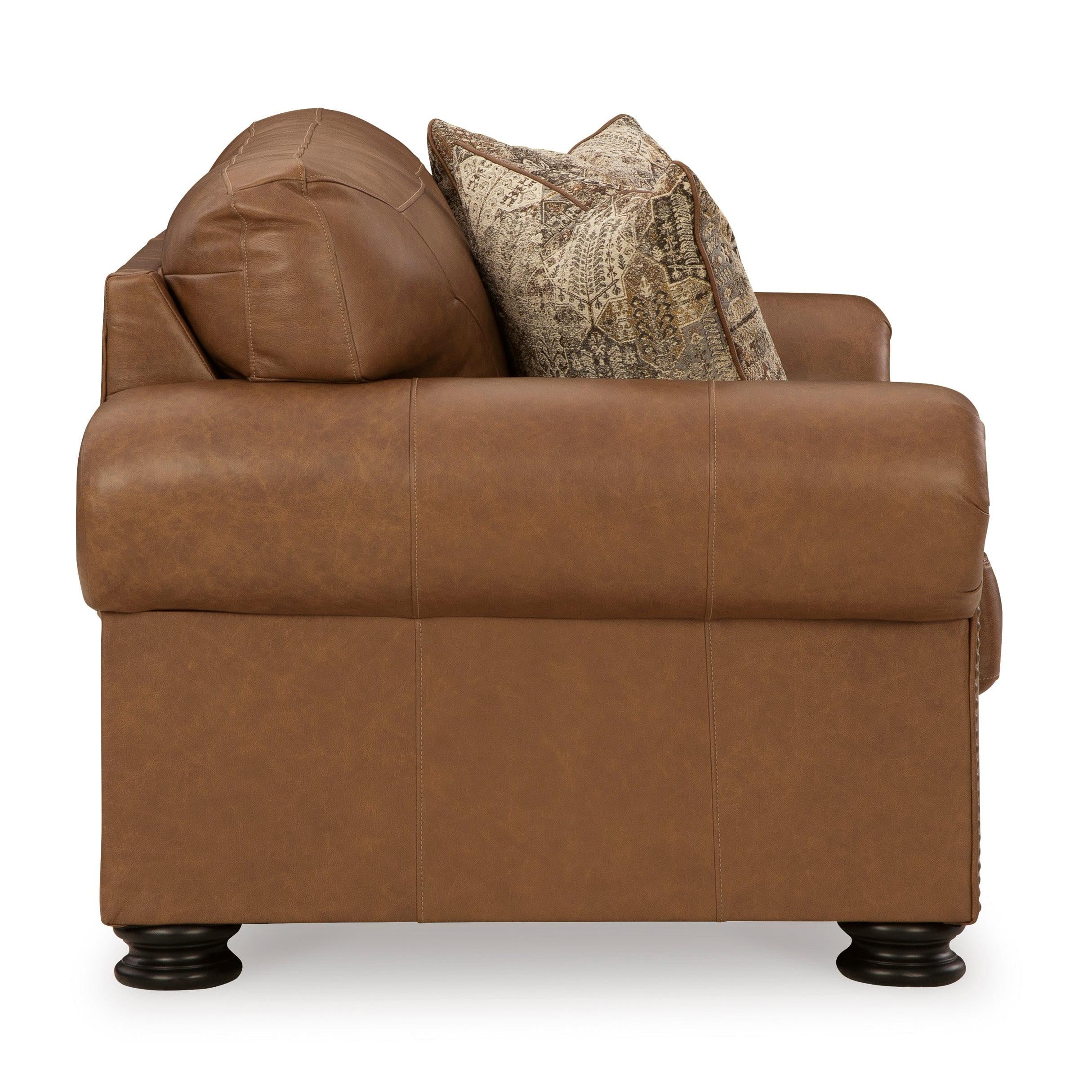 Elegant Carianna 2-Seater Sofa in Rich Caramel Leather