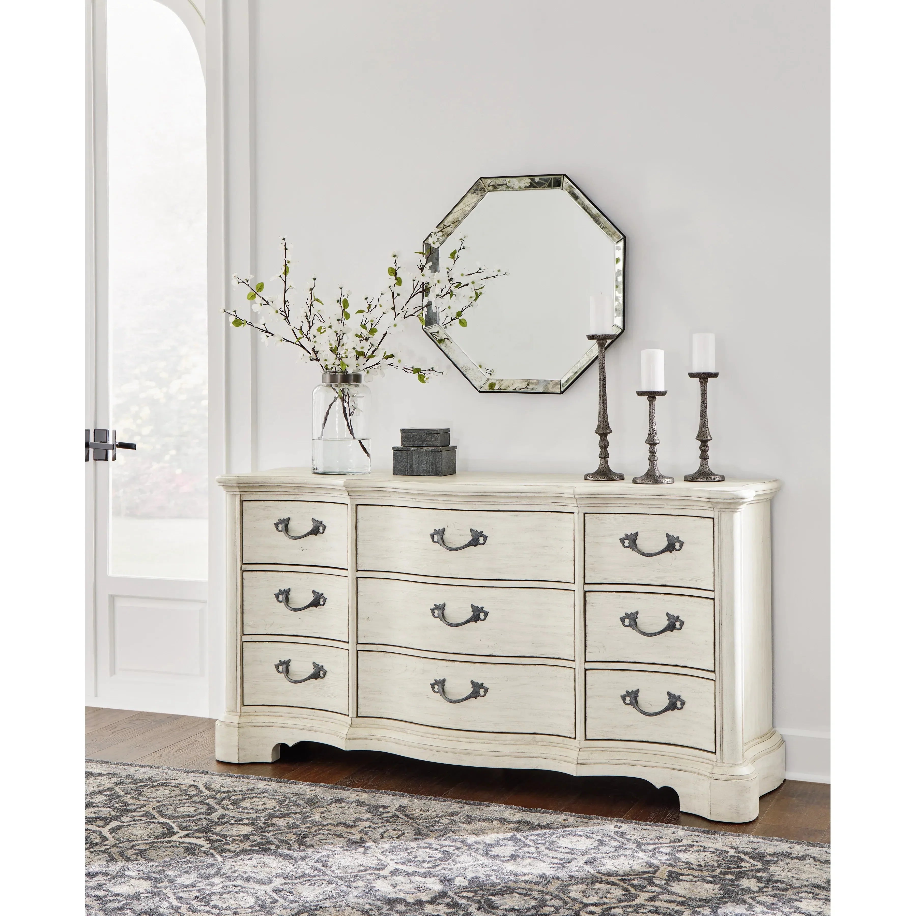 Charming Antique White Arlendyne Bedroom Dresser