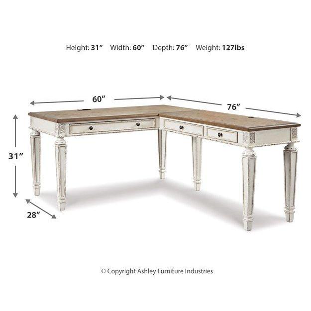 Stylish Realyn 2-Piece Home Office Desk Set