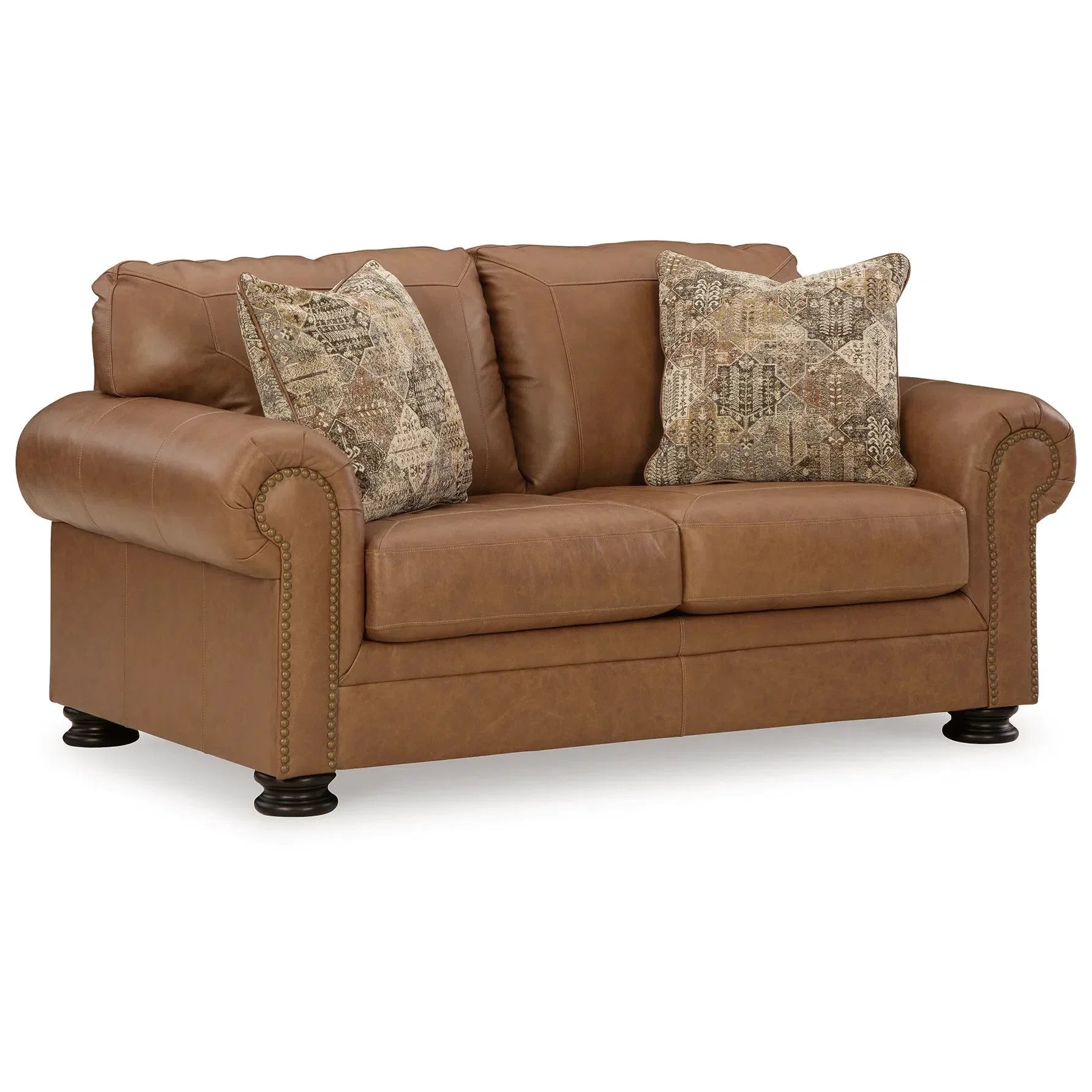 Elegant Carianna 2-Seater Sofa in Rich Caramel Leather