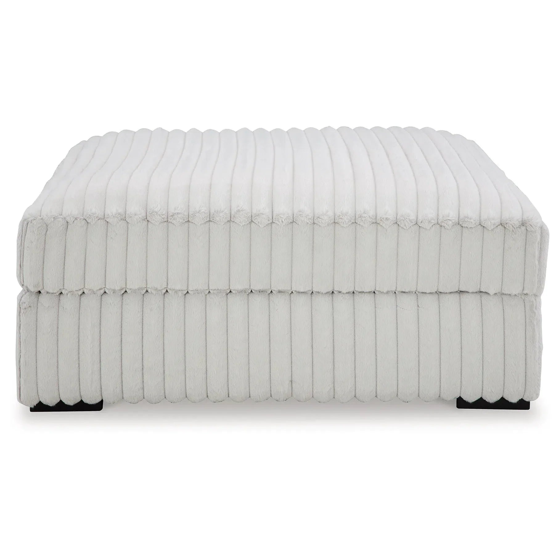 Elegant Oversized Ottoman in Luxurious Alloy Fabric