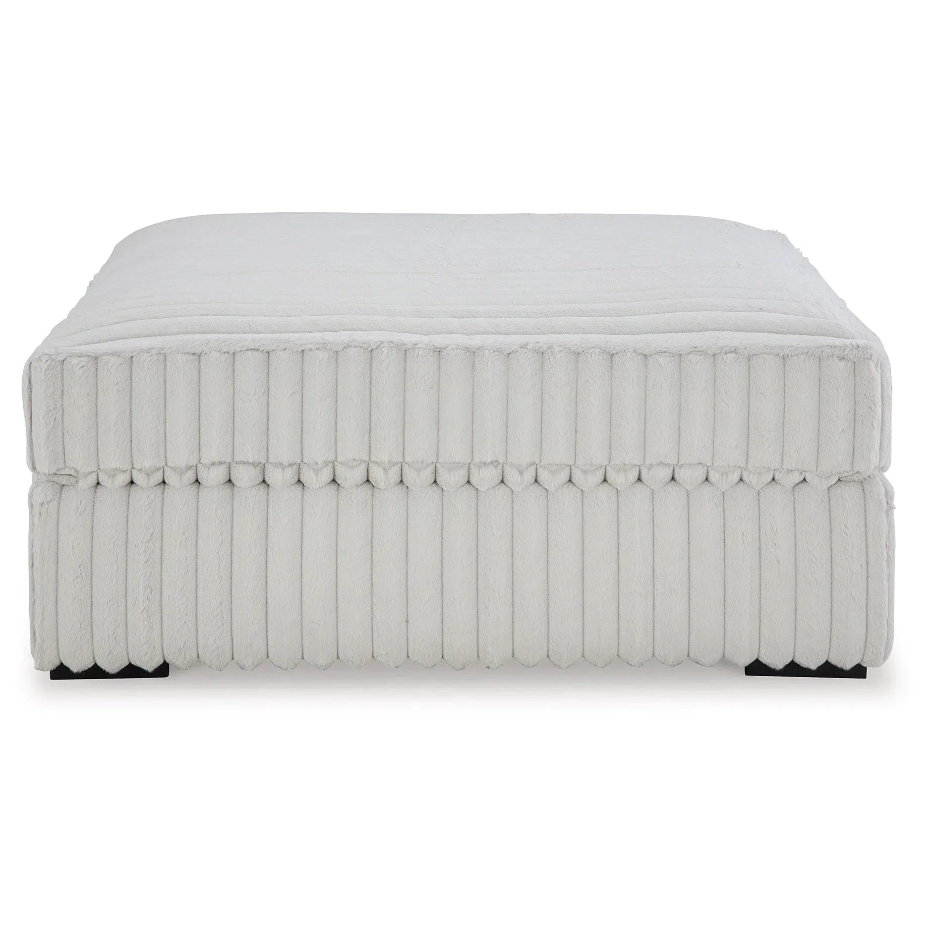 Elegant Oversized Ottoman in Luxurious Alloy Fabric