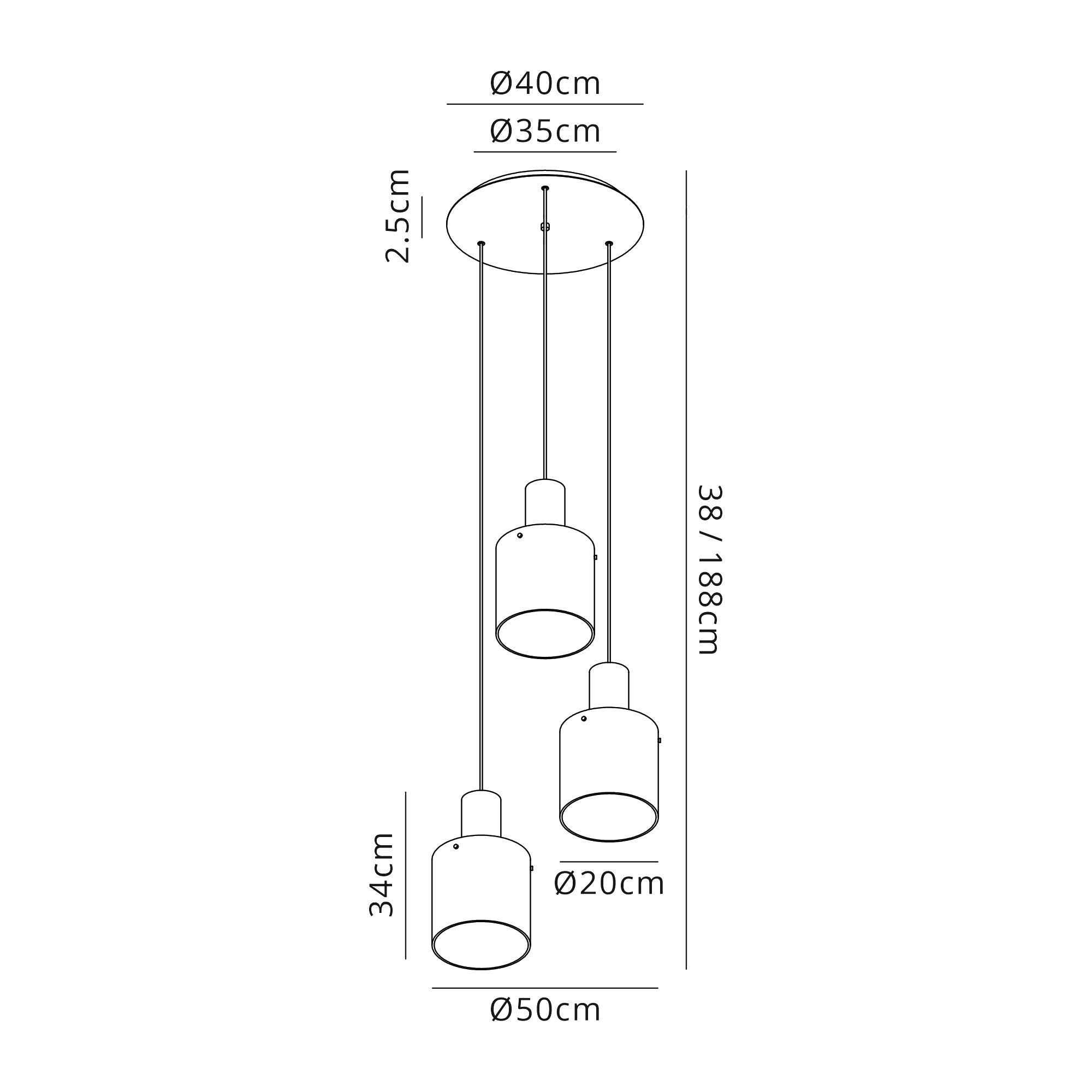 Elegant Brooks 3-Light Round Pendant Fixture