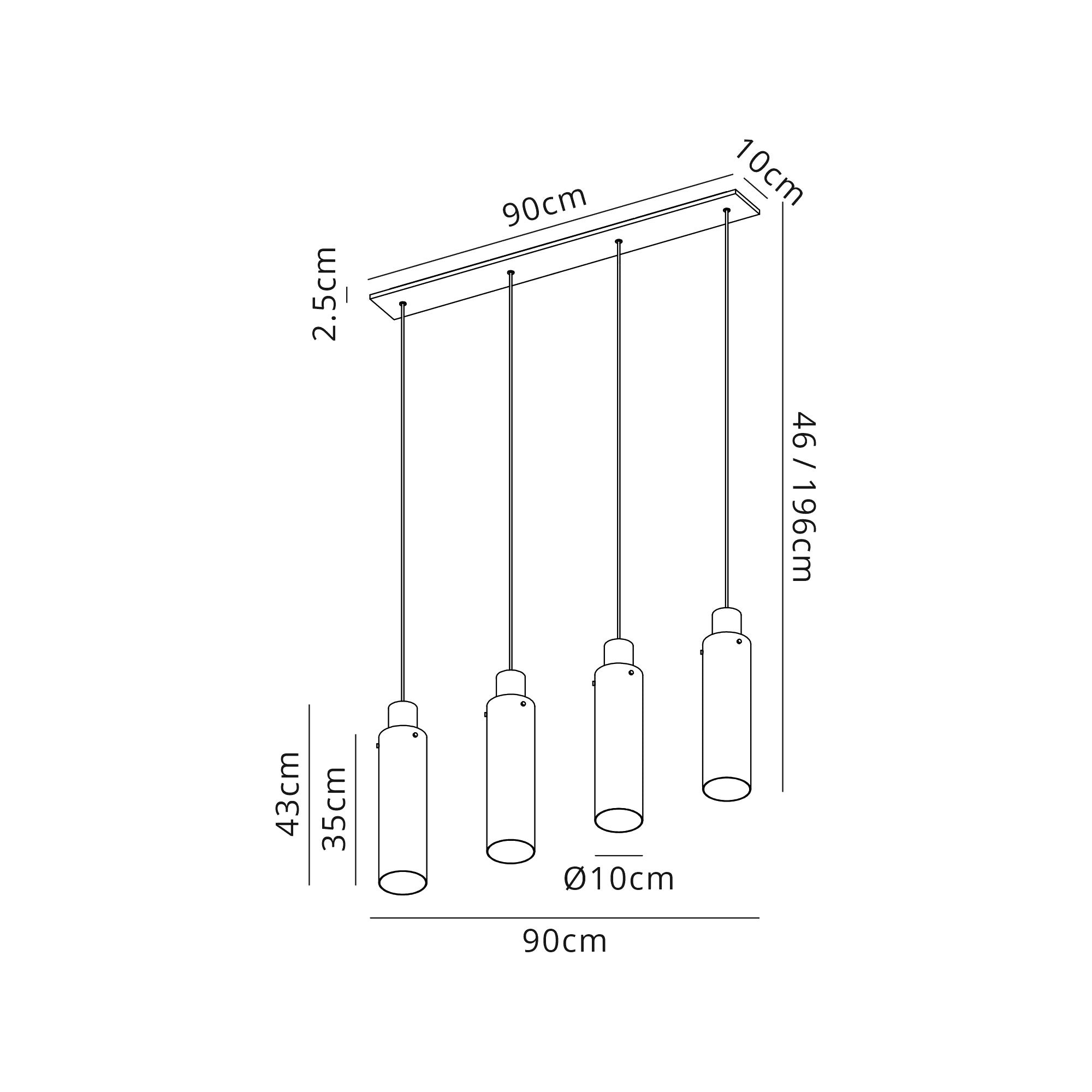 Elegant Brooks 4-Light Slim Linear Pendant