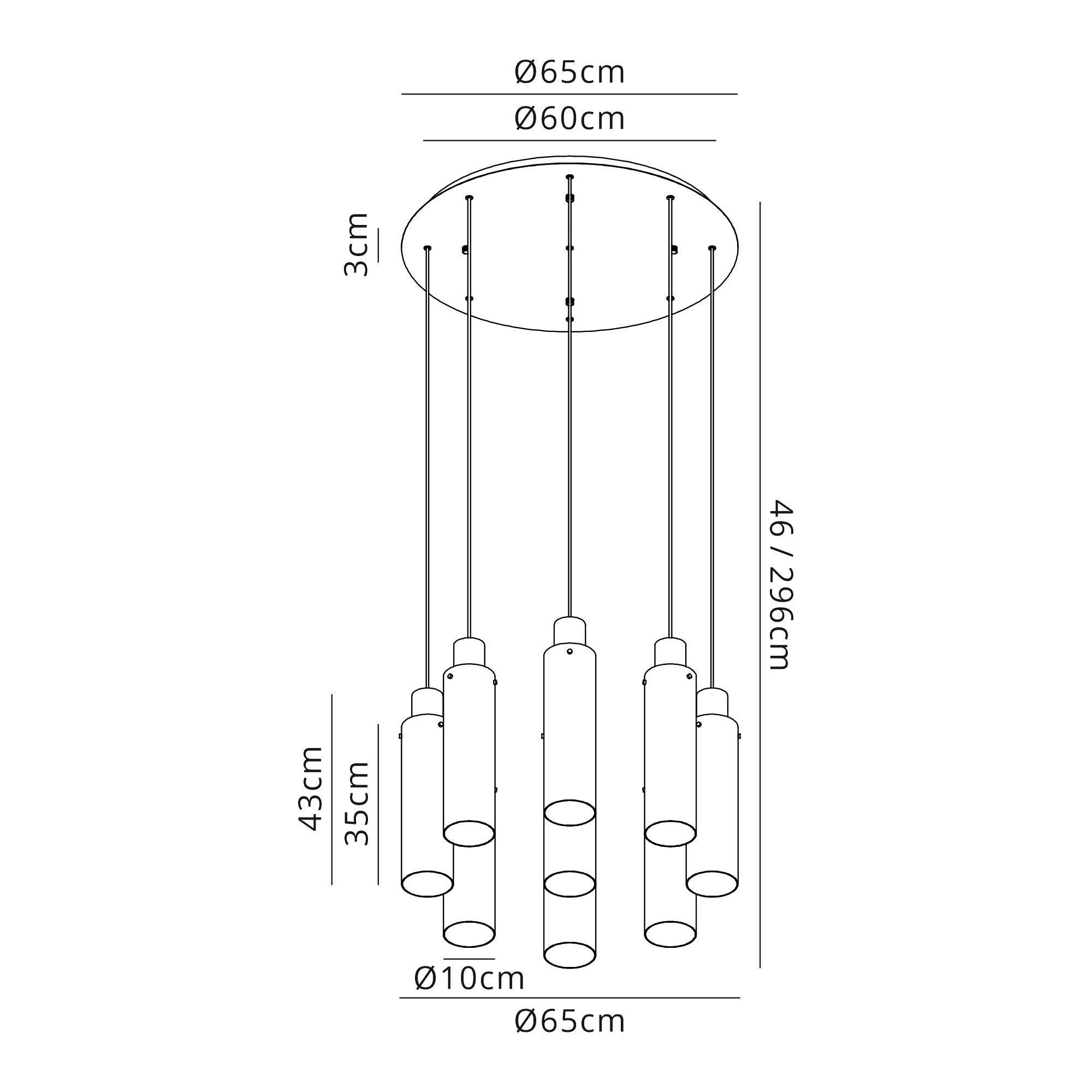 Elegant Brooks Slim Round 9-Light Pendant Fixture