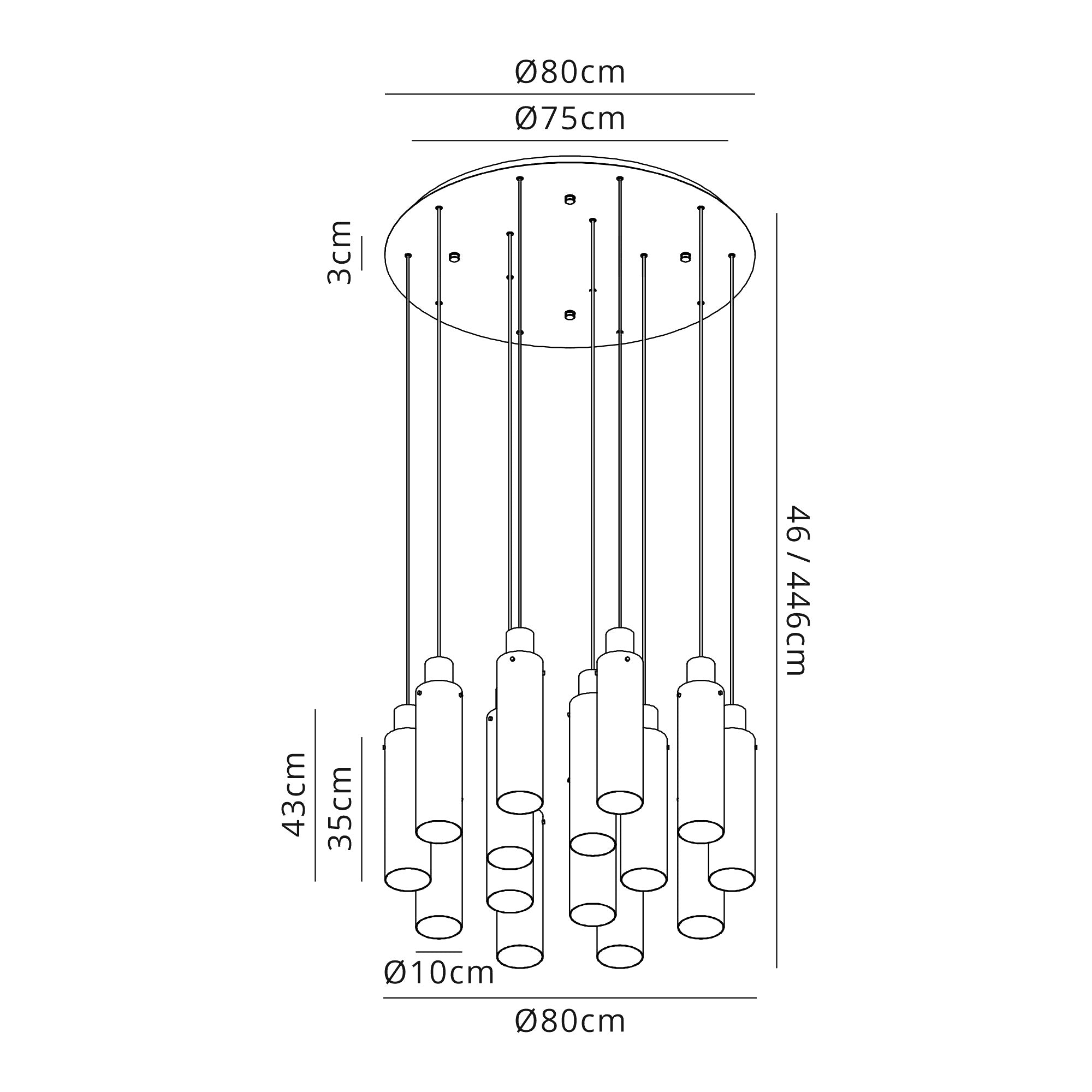 Elegant 15-Light Slim Round Pendant by Brooks