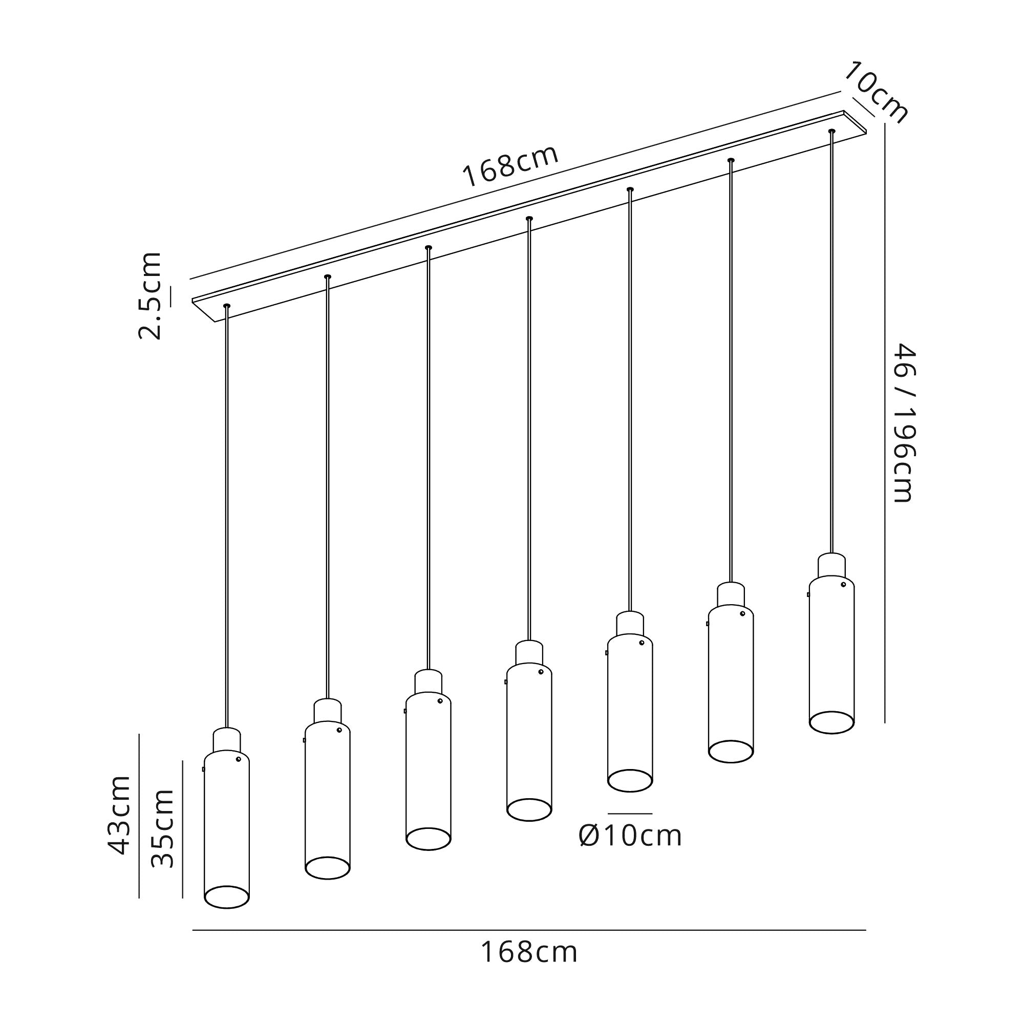 Elegant Brooks Slim 7-Light Linear Pendant