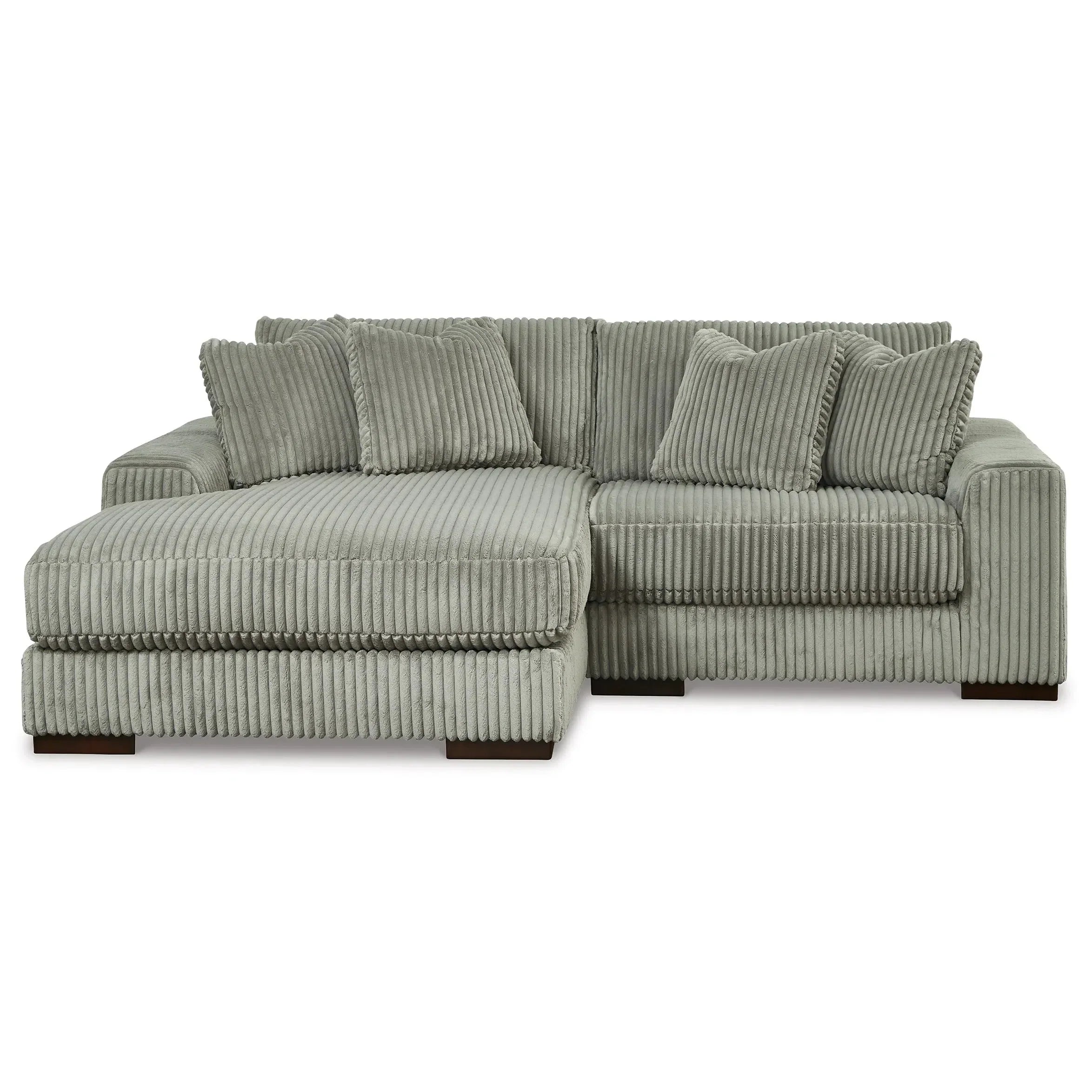 Stylish Lindyn 2-Seater Sectional Sofa with Left-Facing Chaise in Elegant Fog Fabric