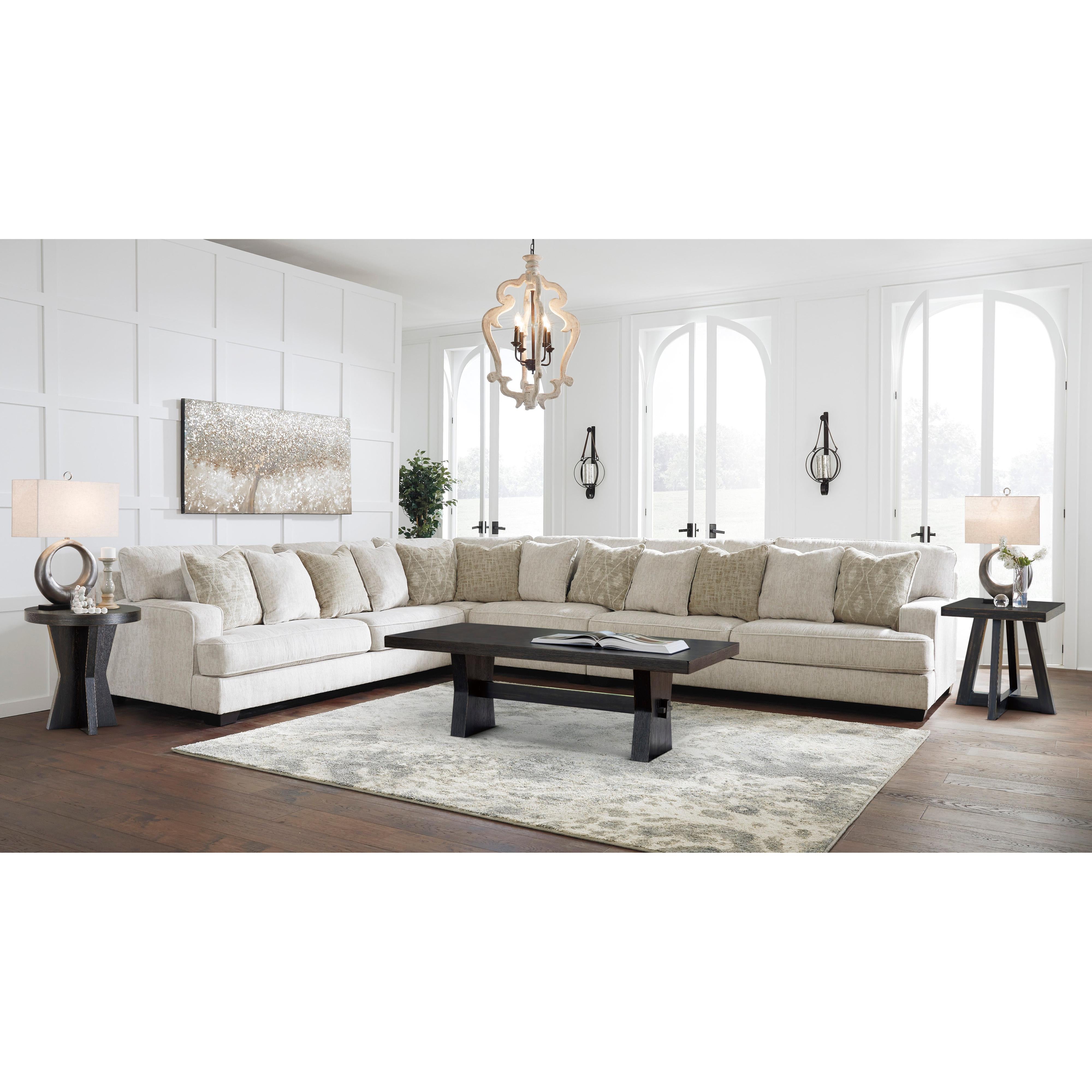 Chic Rawcliffe 6-Seat Corner Sectional in Soft Parchment Fabric