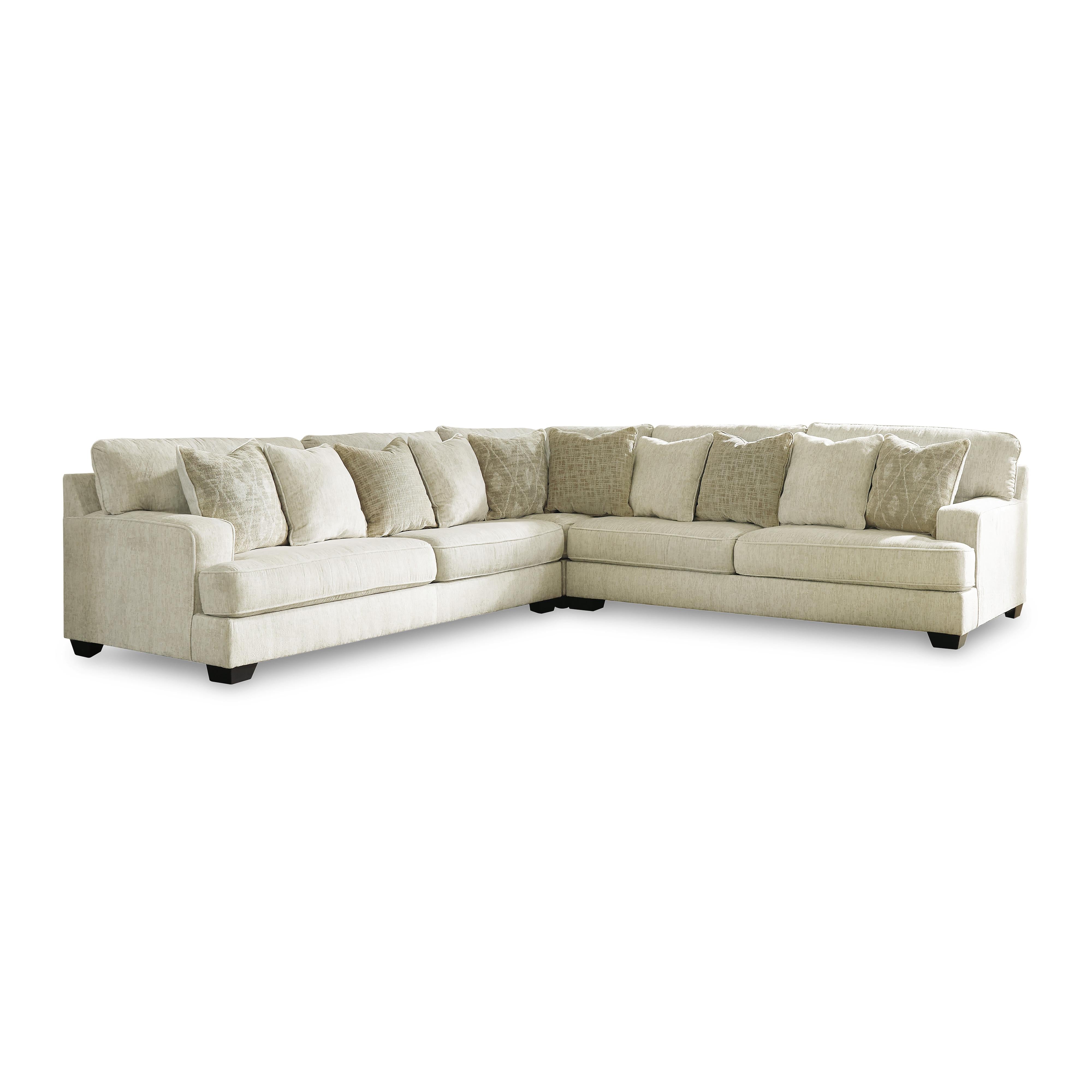 Luxurious 5-Seat Corner Sectional in Elegant Parchment Fabric