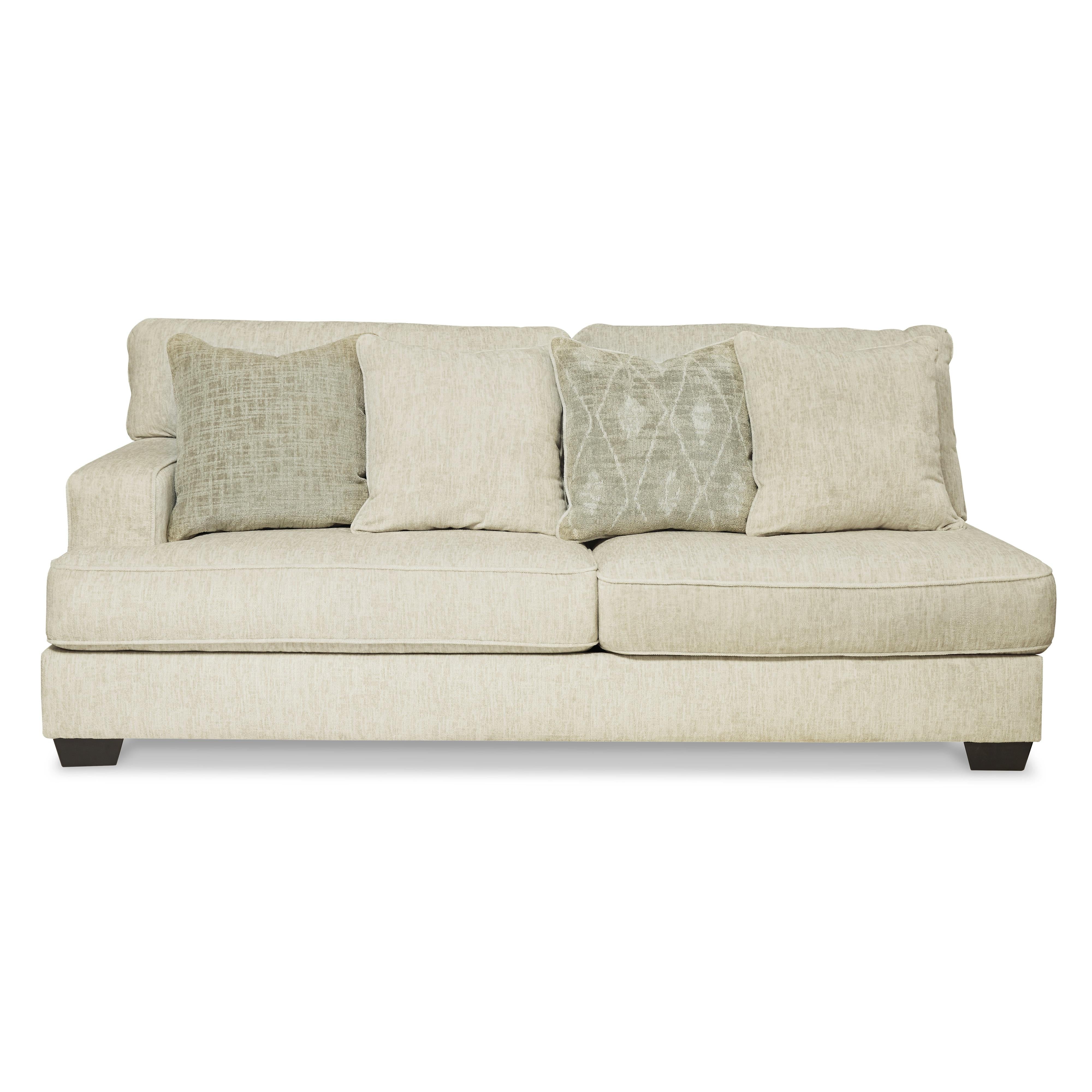 Luxurious 5-Seat Corner Sectional in Elegant Parchment Fabric