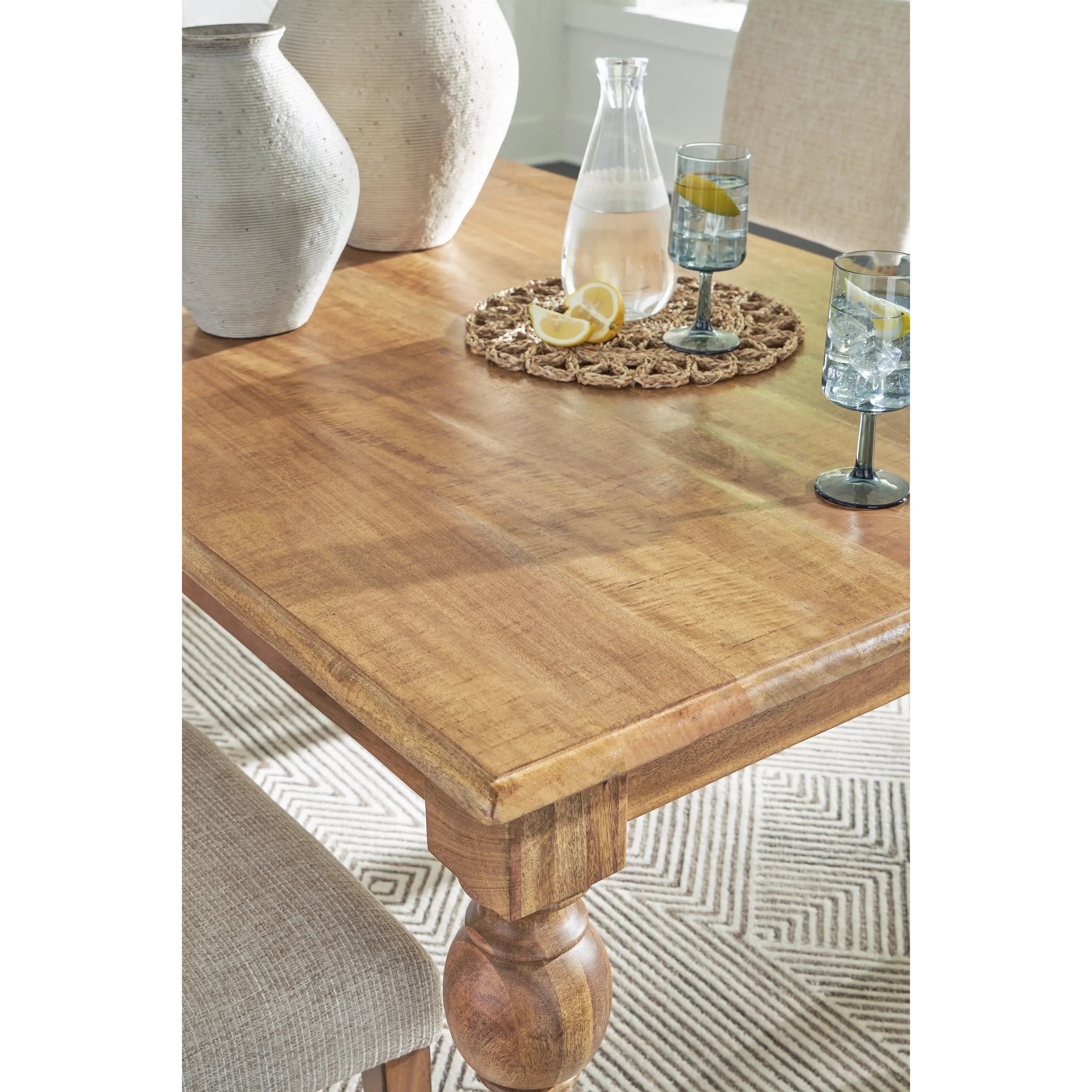 Elegant Light Brown Rybergston Dining Table