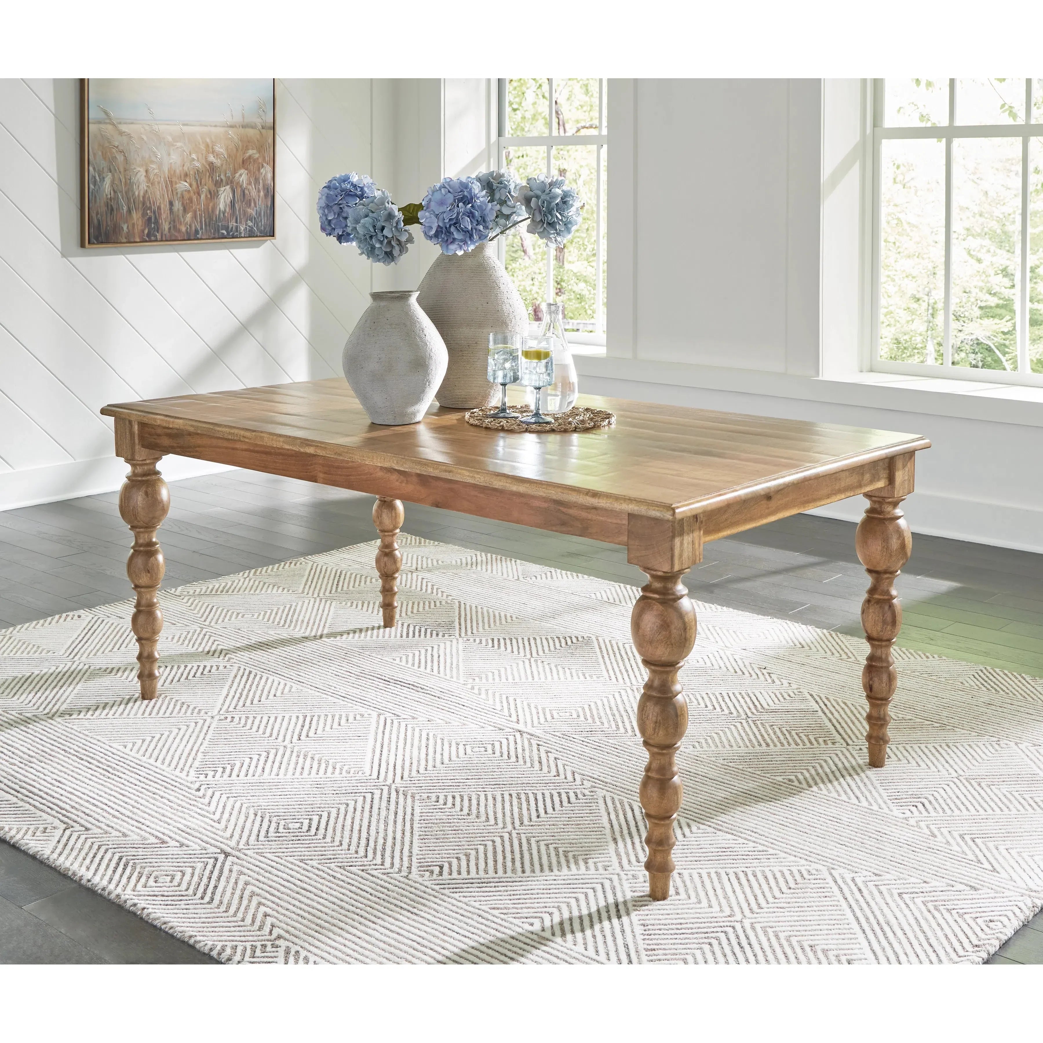 Elegant Light Brown Rybergston Dining Table