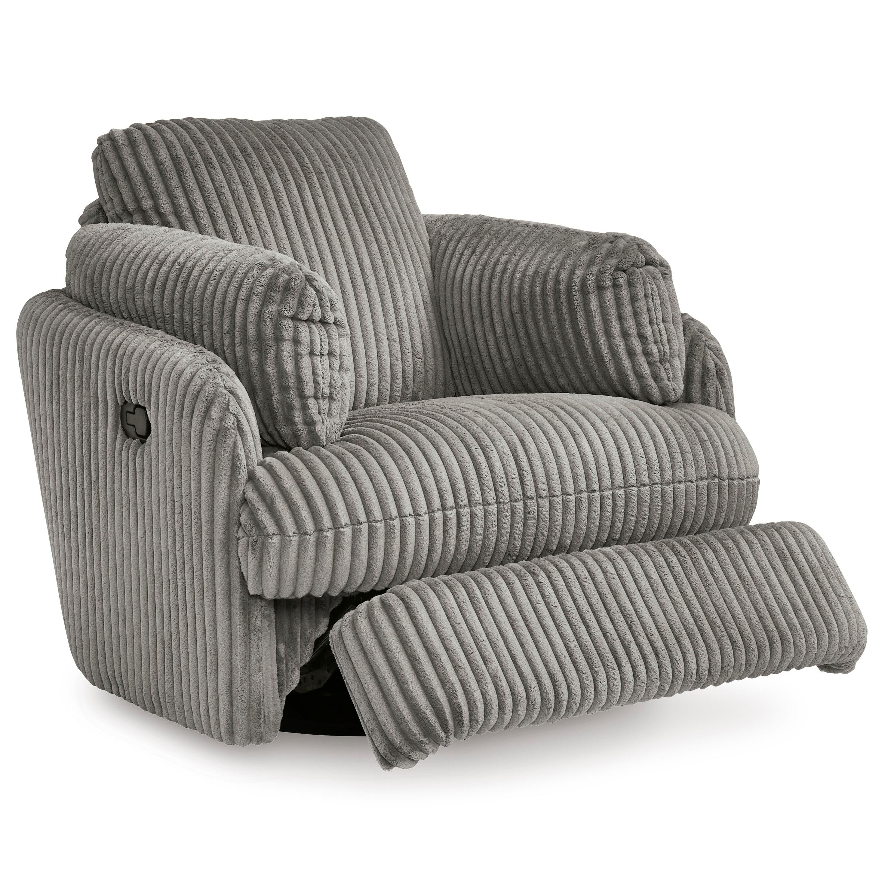 Ultimate Comfort Tie-Breaker Swivel Glider Recliner in Soft Fog