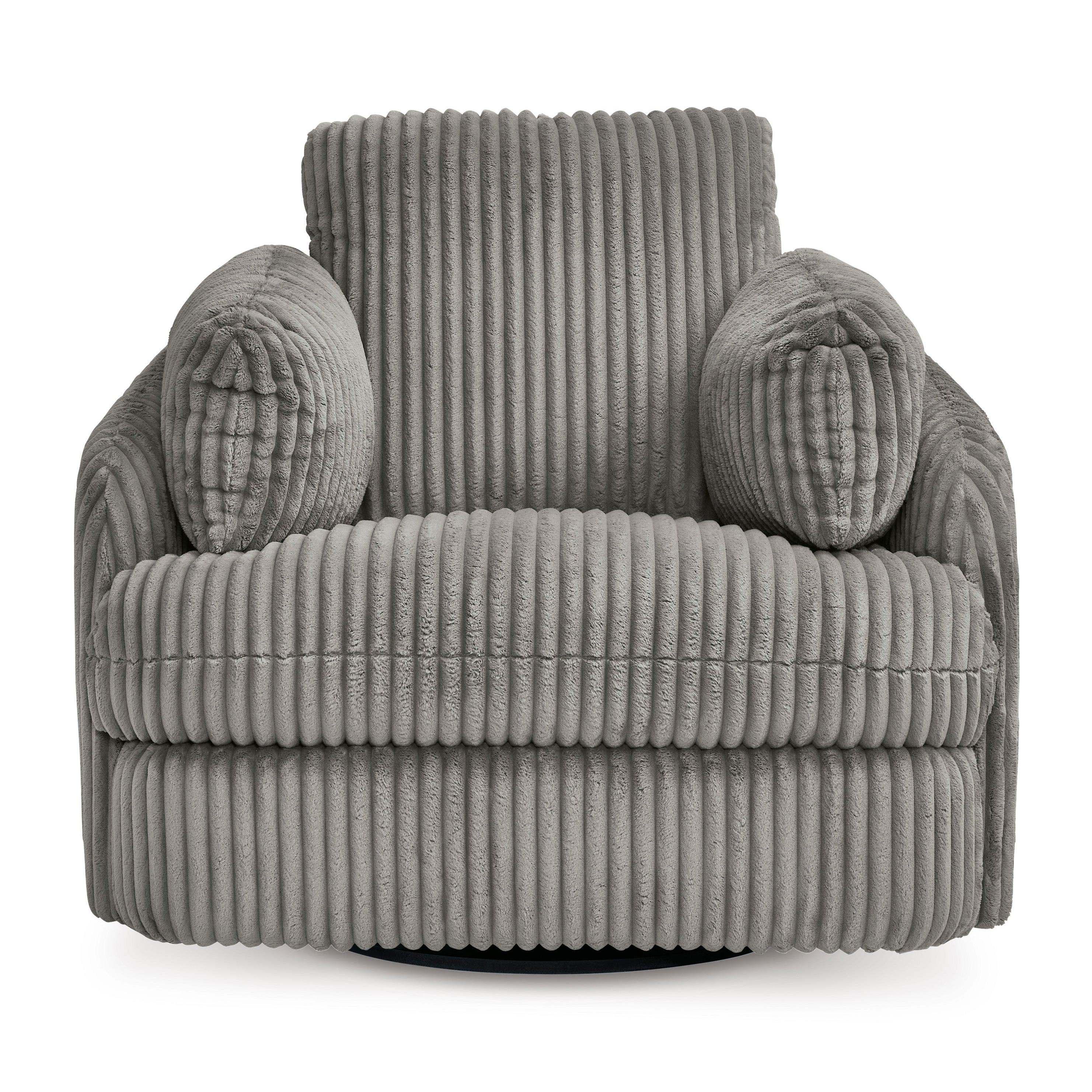 Ultimate Comfort Tie-Breaker Swivel Glider Recliner in Soft Fog