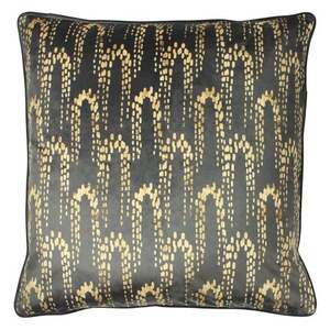 Elegant Charcoal Cushion with Wisteria Print