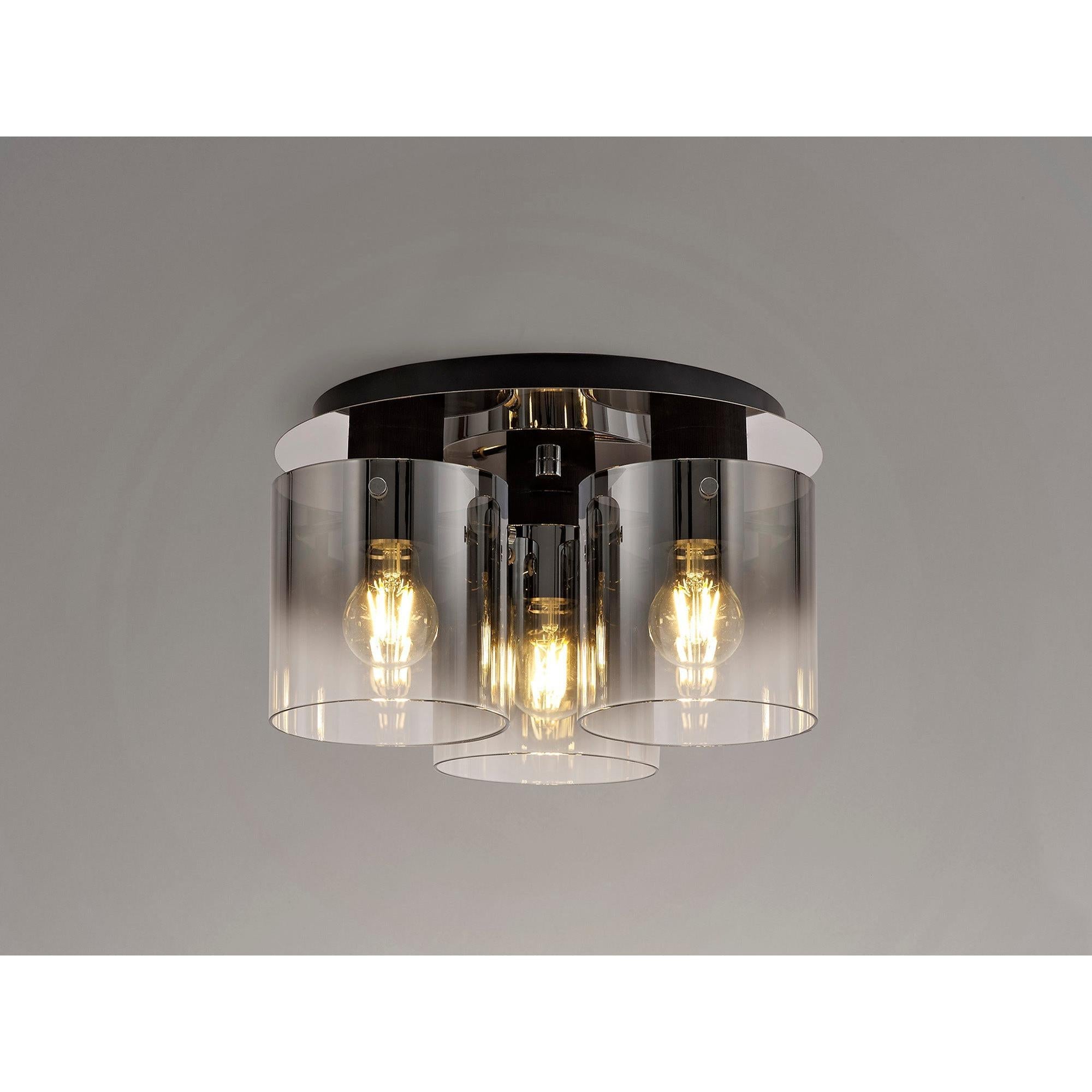 Elegant Brooks Round Flush Mount Ceiling Light with 3 Lights