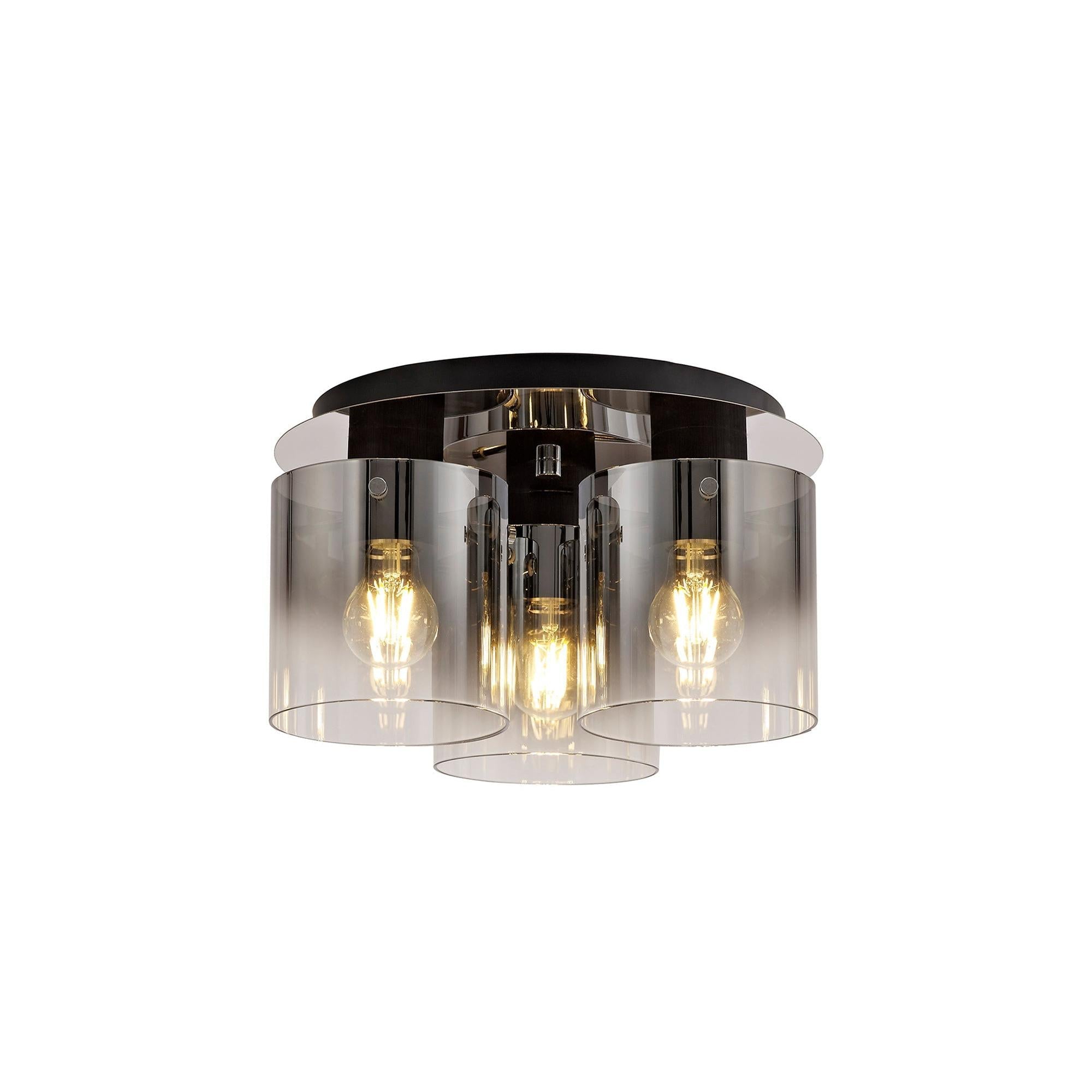 Elegant Brooks Round Flush Mount Ceiling Light with 3 Lights