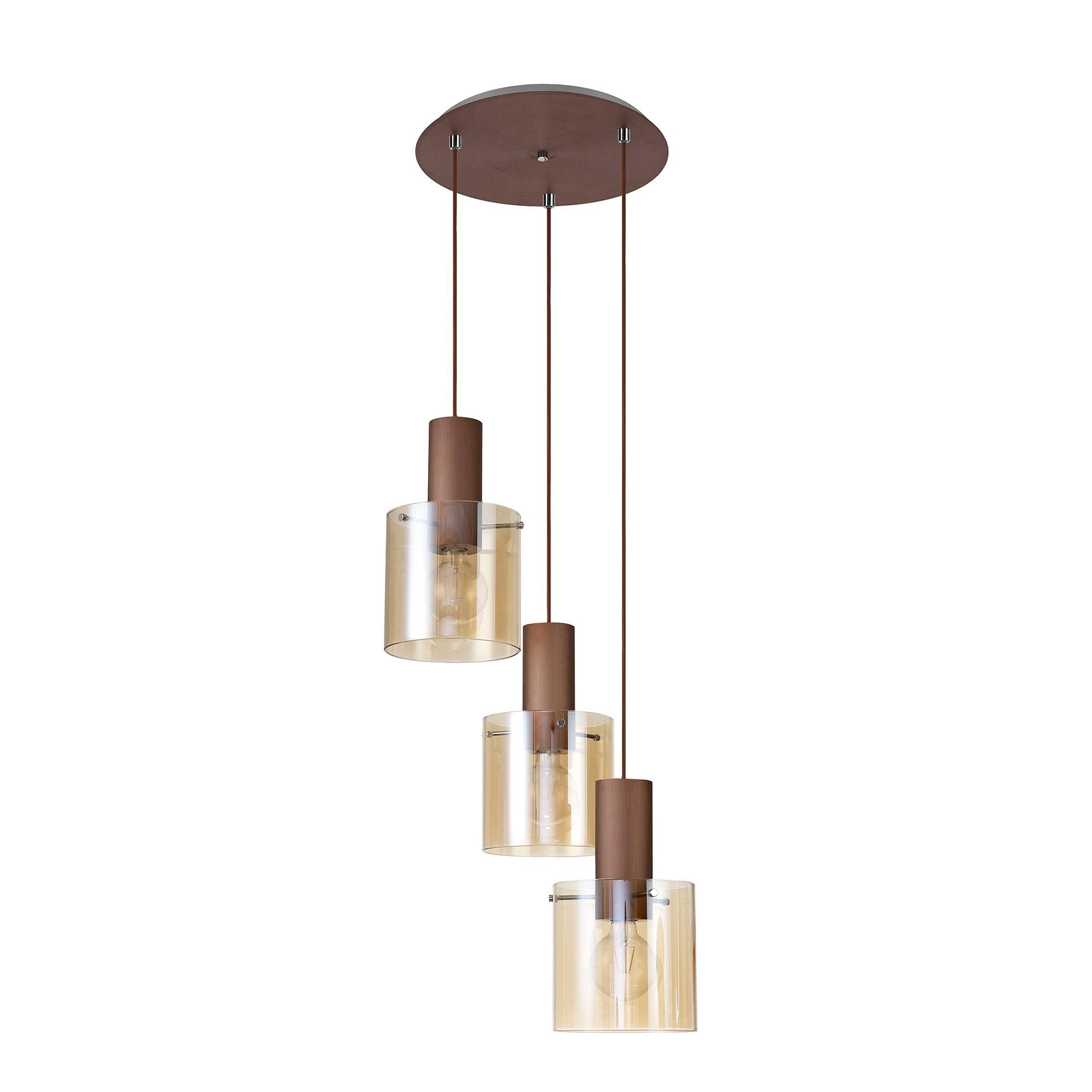 Elegant Brooks Triple Light Round Pendant