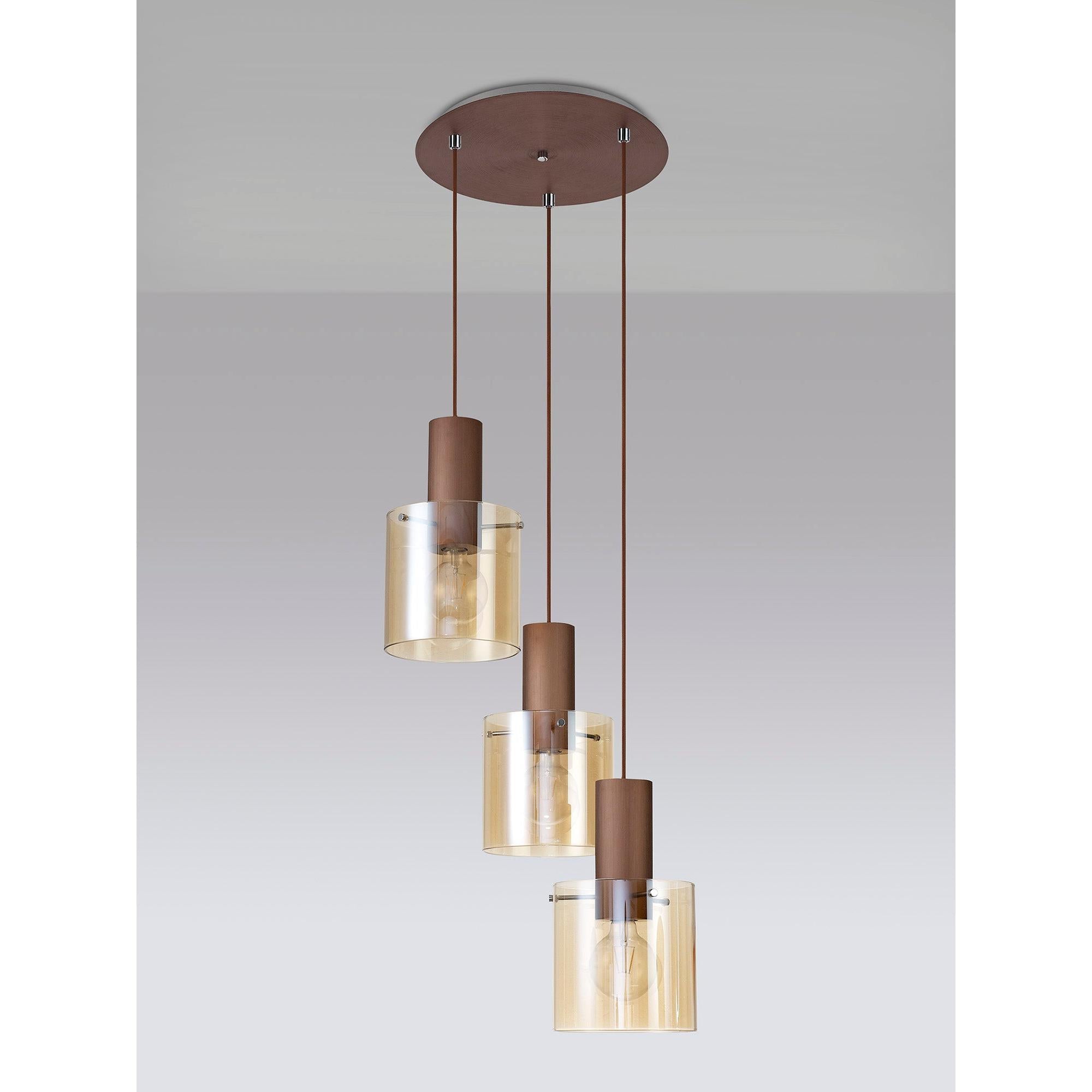 Elegant Brooks Triple Light Round Pendant