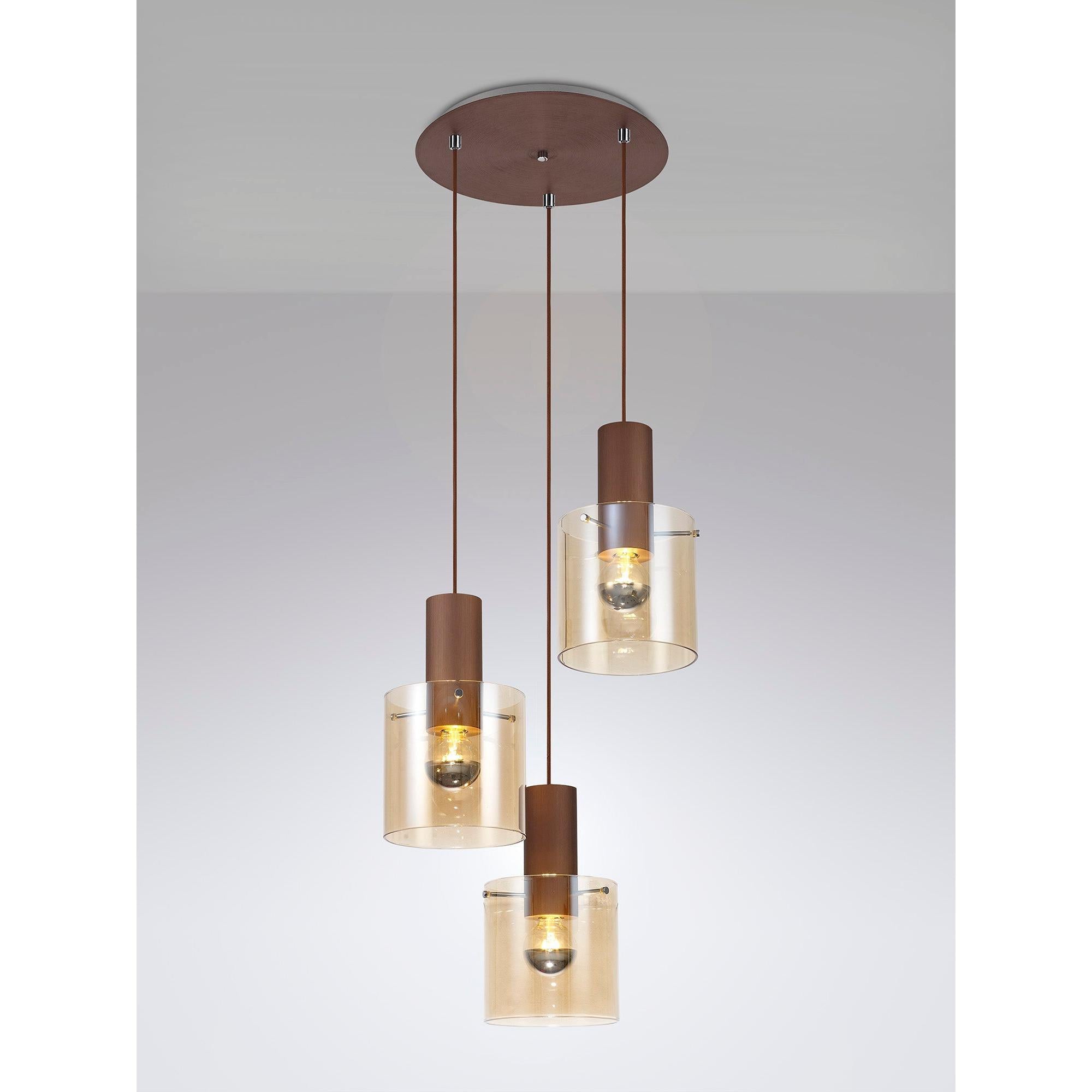 Elegant Brooks 3-Light Round Pendant Fixture