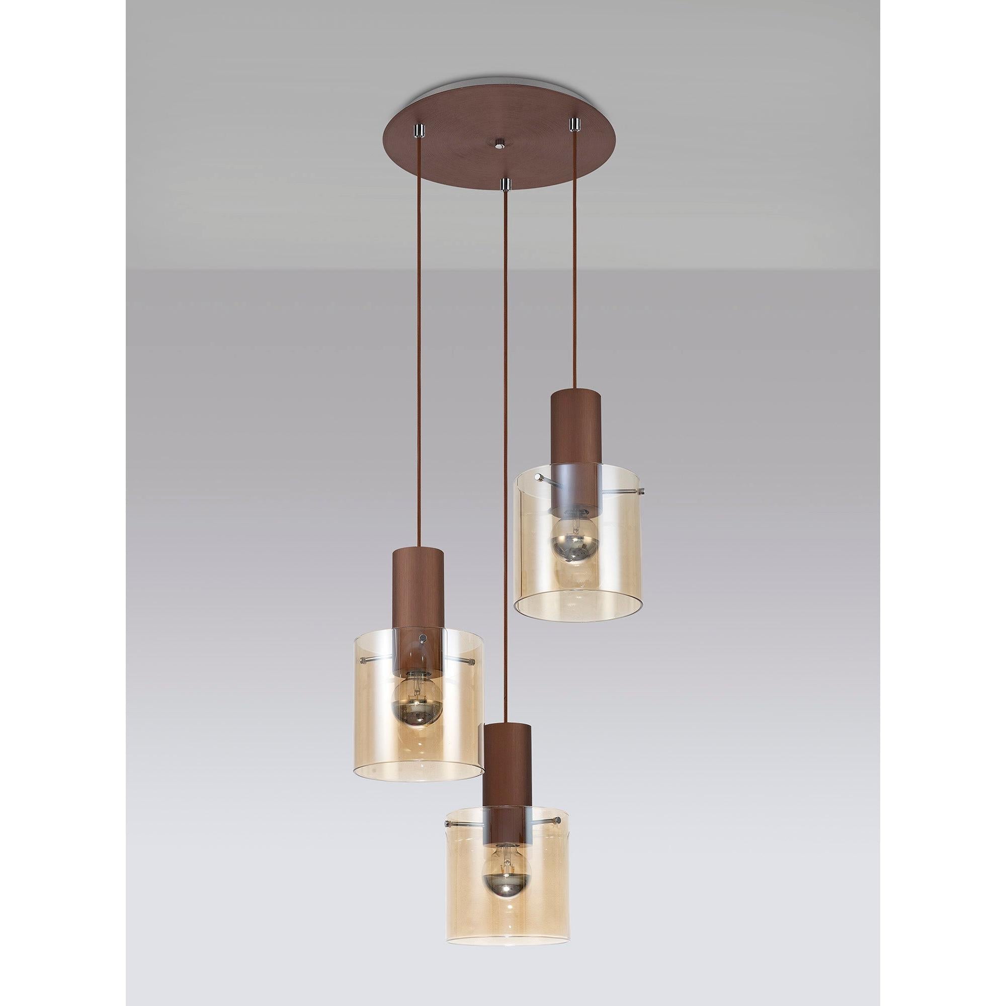 Elegant Brooks 3-Light Round Pendant Fixture