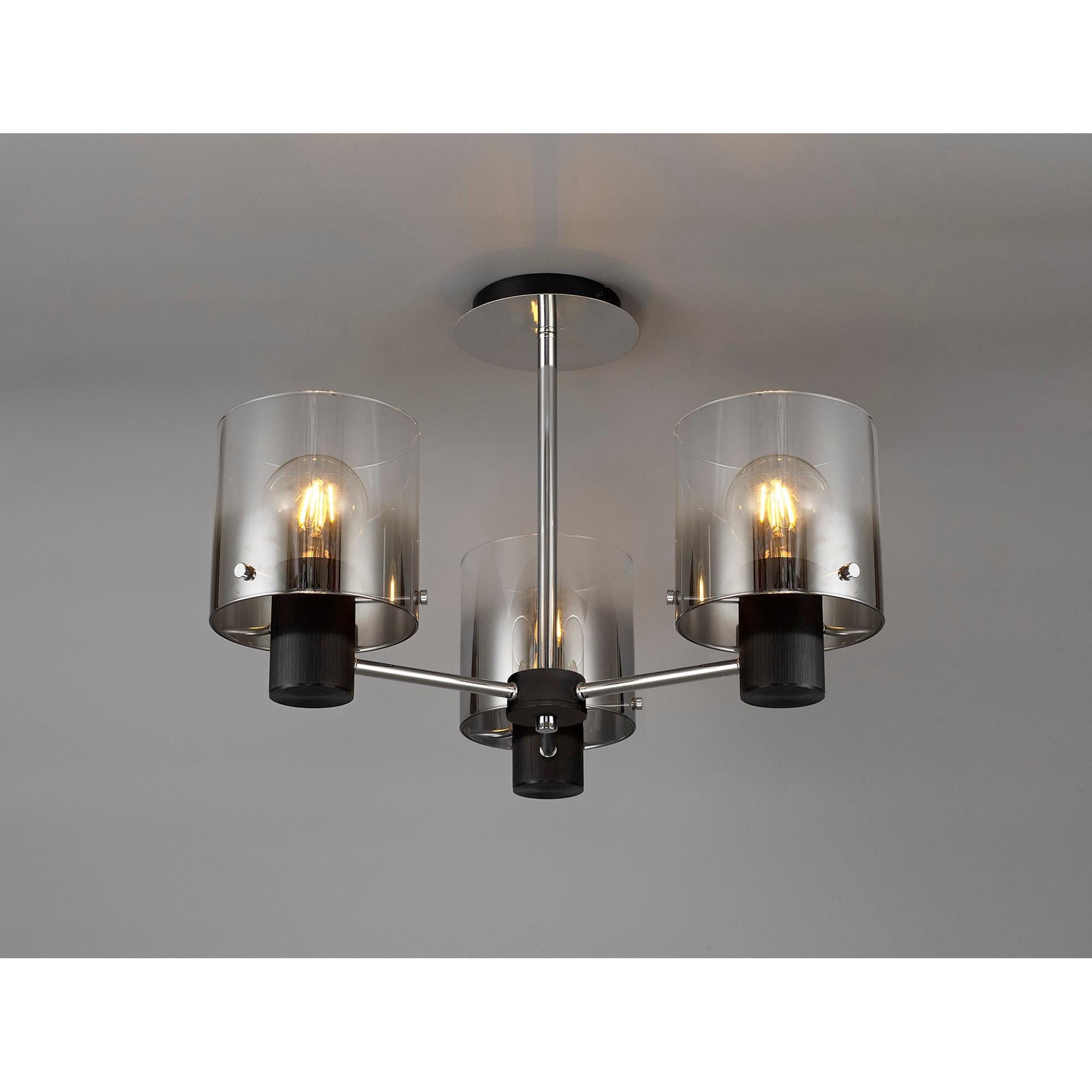 Stylish Brooks 3-Light Semi-Flush Mount Ceiling Fixture