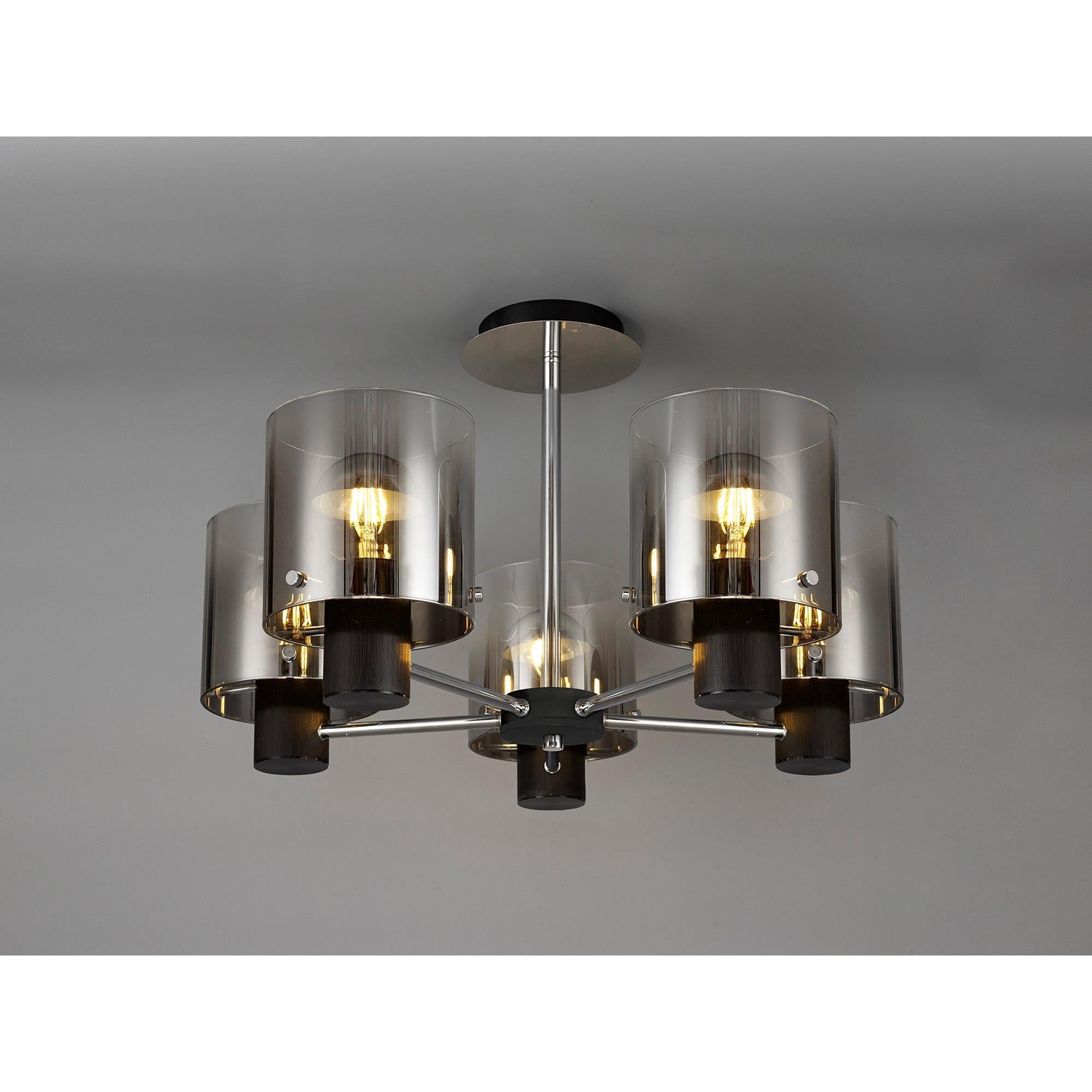 Stylish Brooks 5-Light Semi Flush Mount Fixture