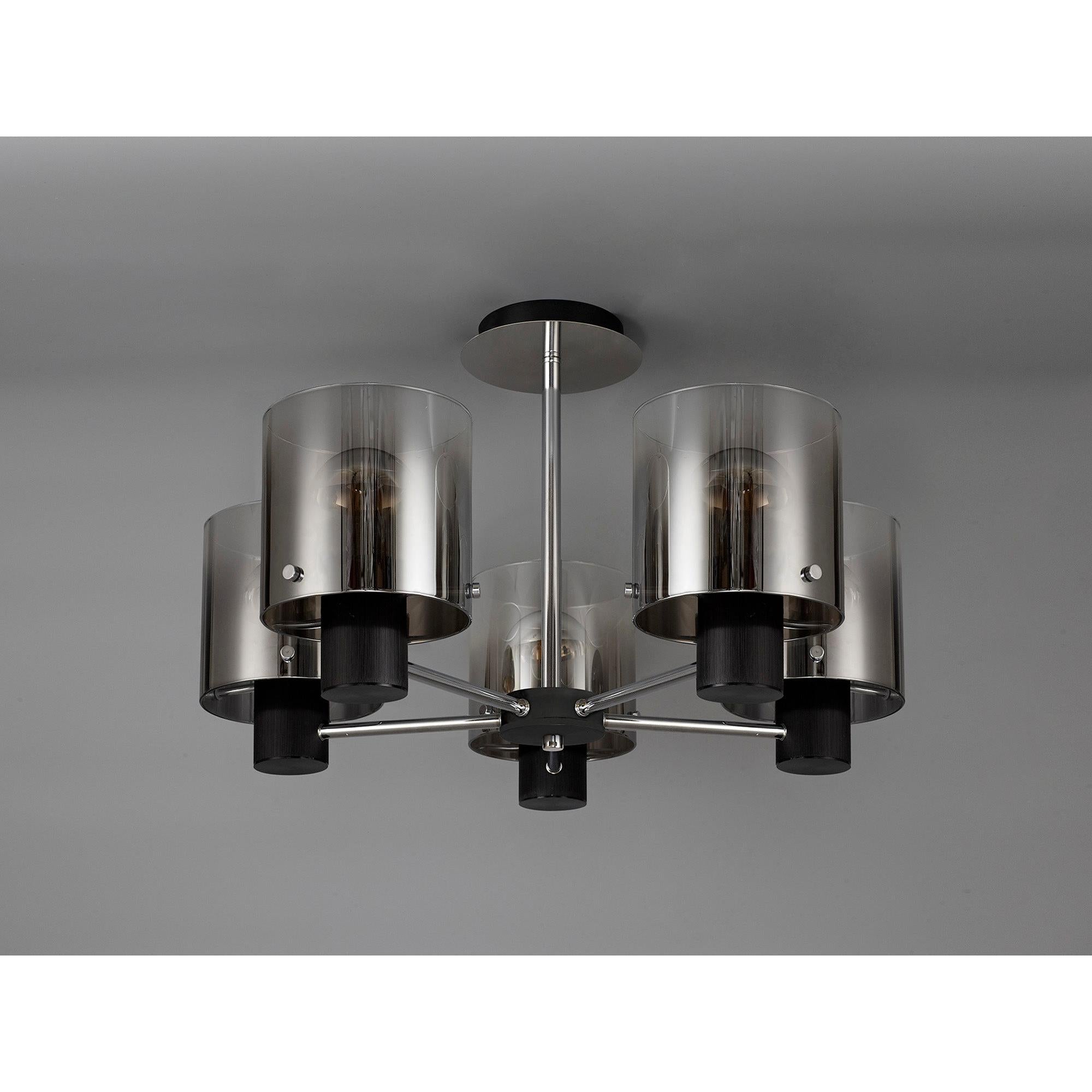 Stylish Brooks 5-Light Semi Flush Mount Fixture