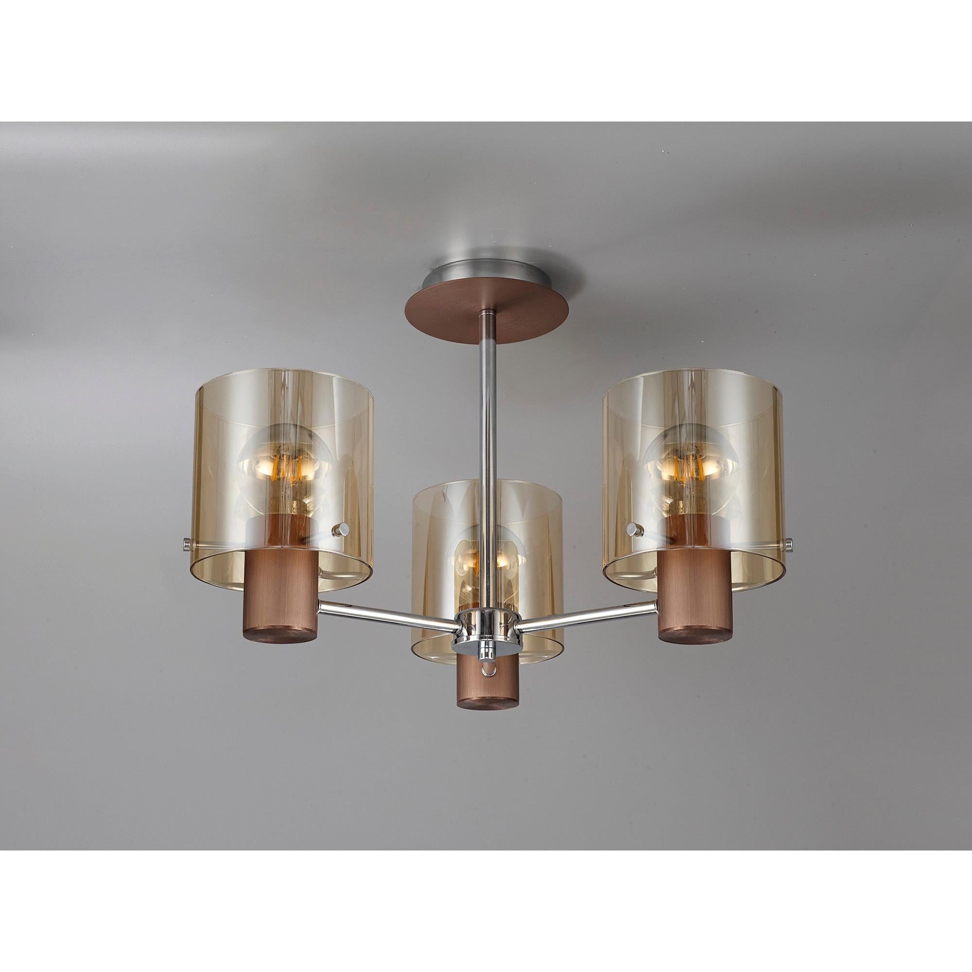 Stylish Brooks 3-Light Semi-Flush Mount Ceiling Fixture