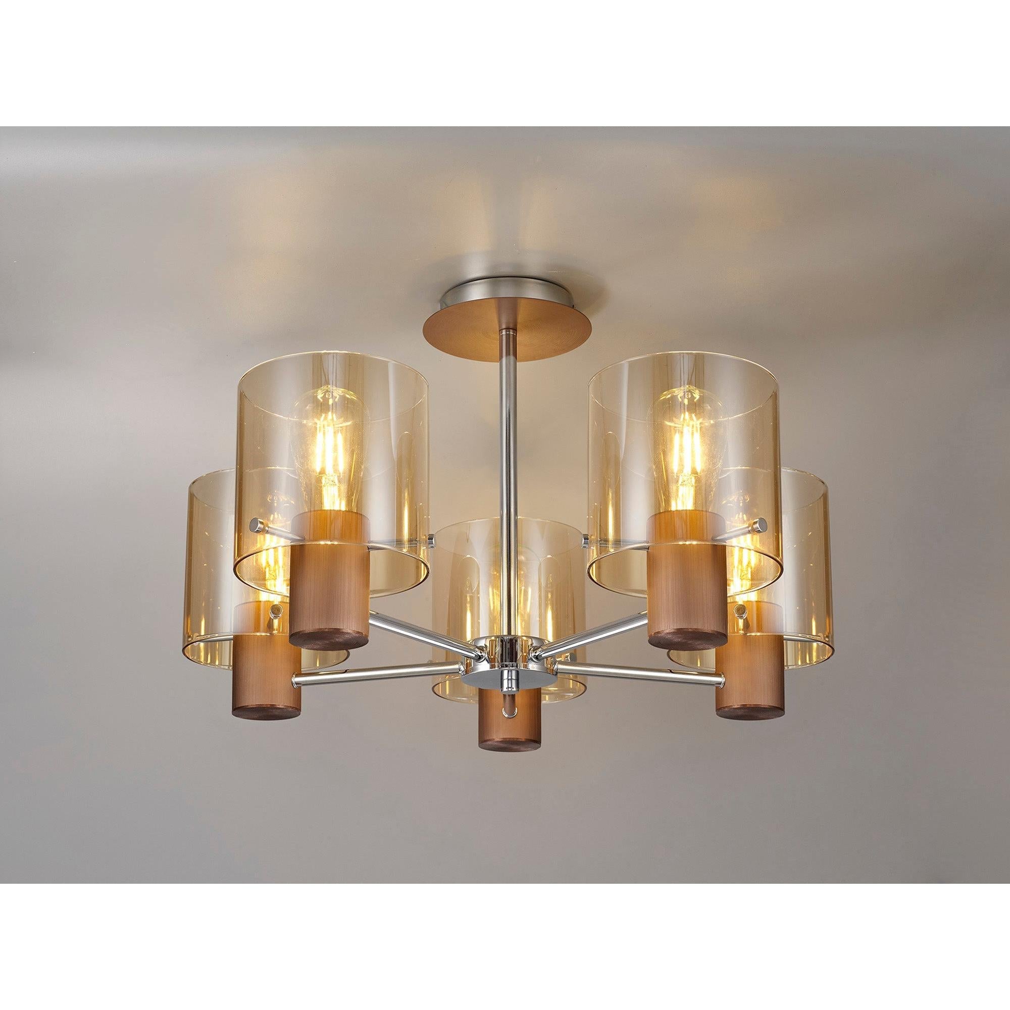 Stylish Brooks 5-Light Semi Flush Mount Fixture