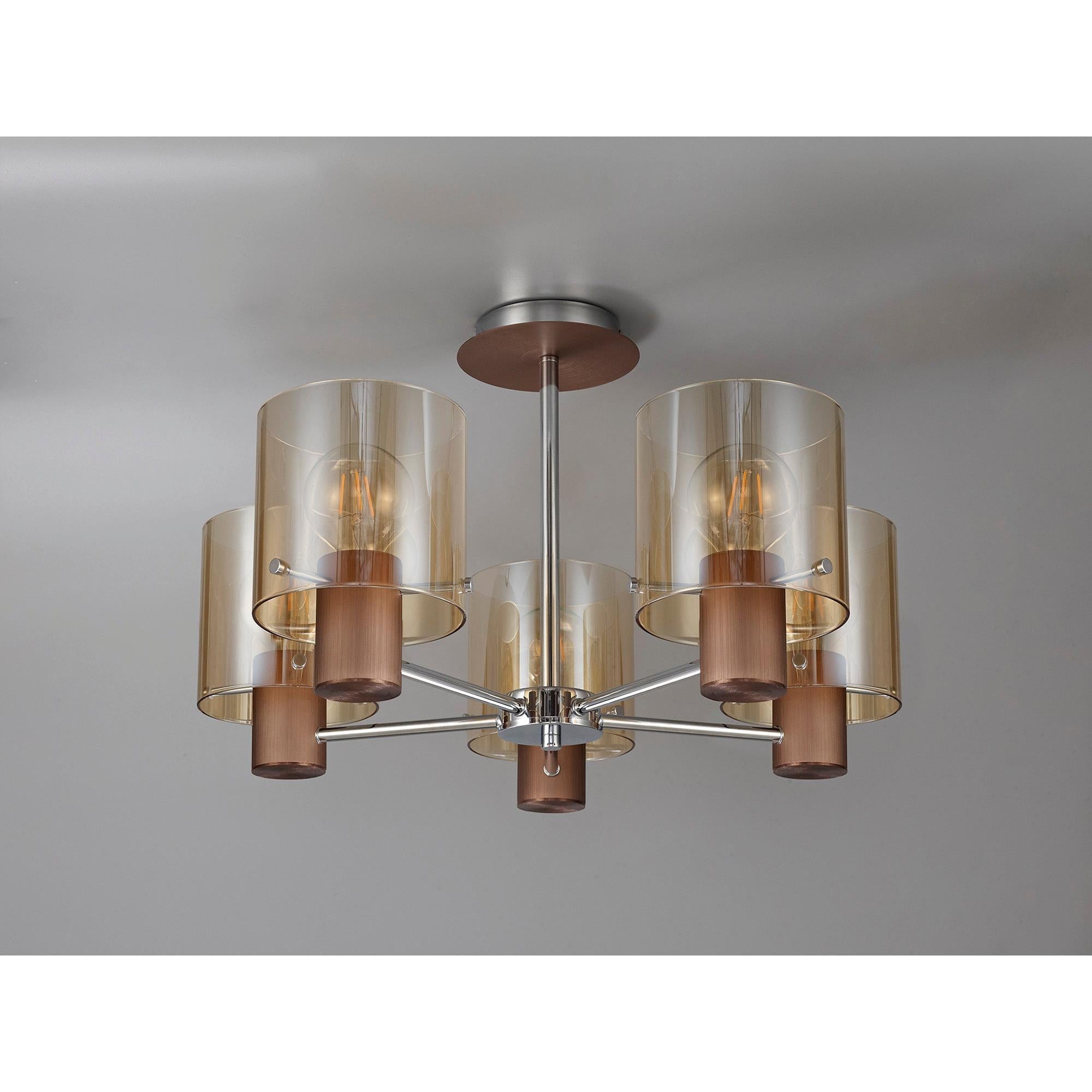 Stylish Brooks 5-Light Semi Flush Mount Fixture