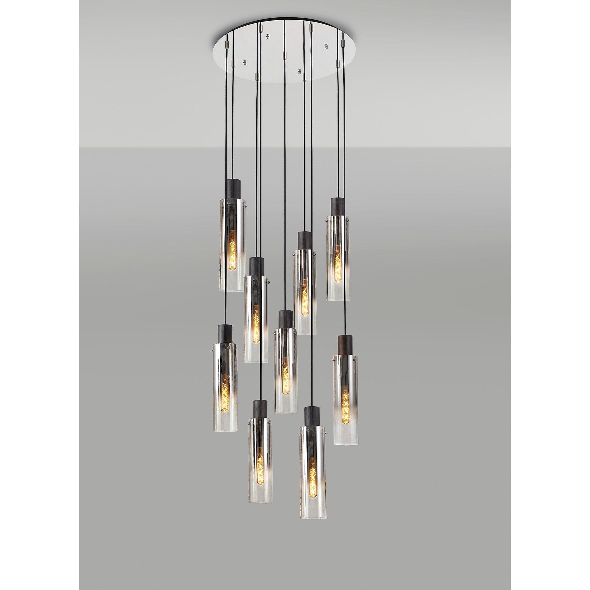 Elegant Brooks Slim Round 9-Light Pendant Fixture