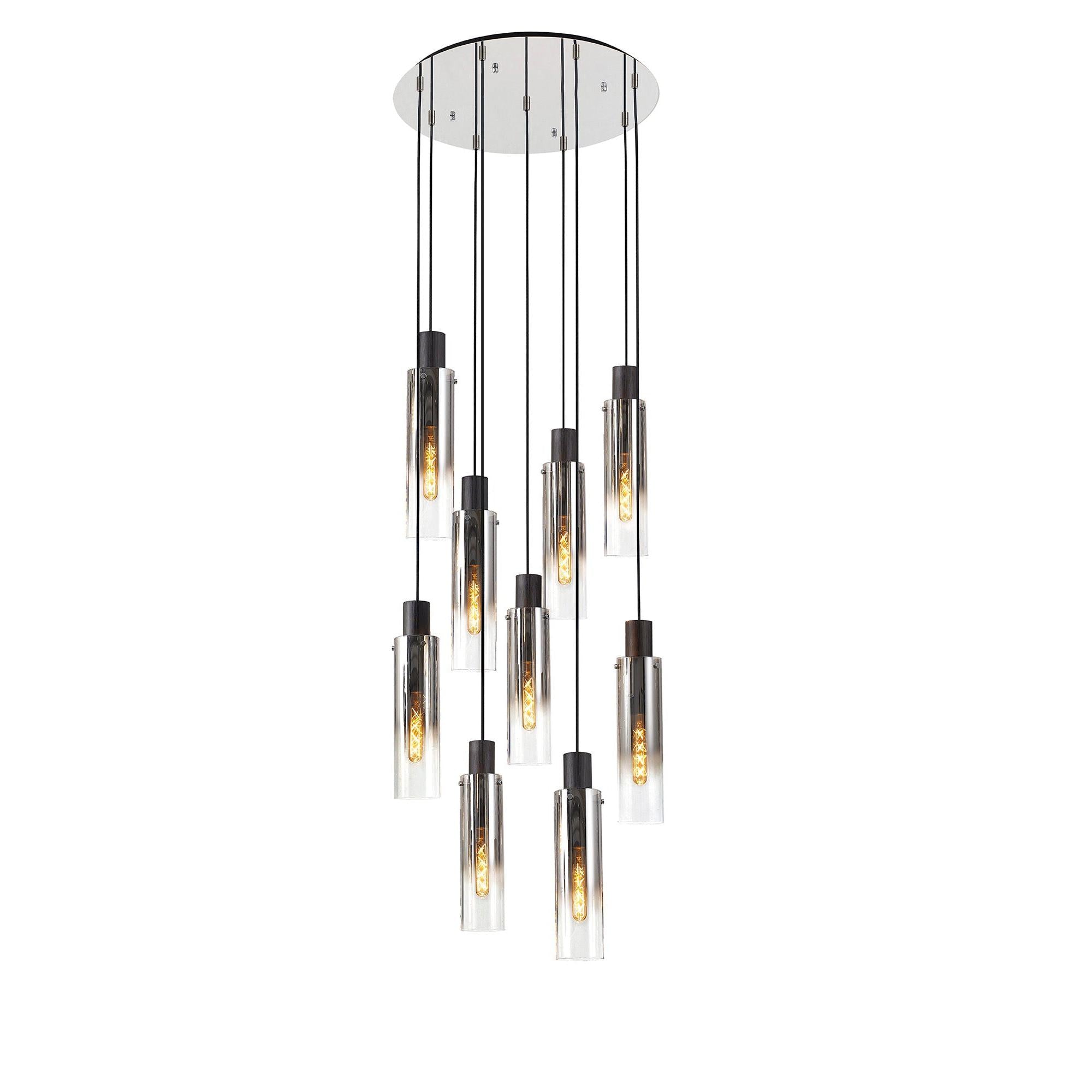 Elegant Brooks Slim Round 9-Light Pendant Fixture