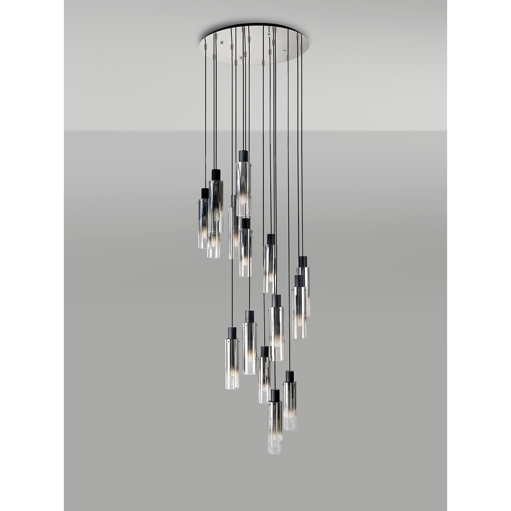 Elegant 15-Light Slim Round Pendant by Brooks