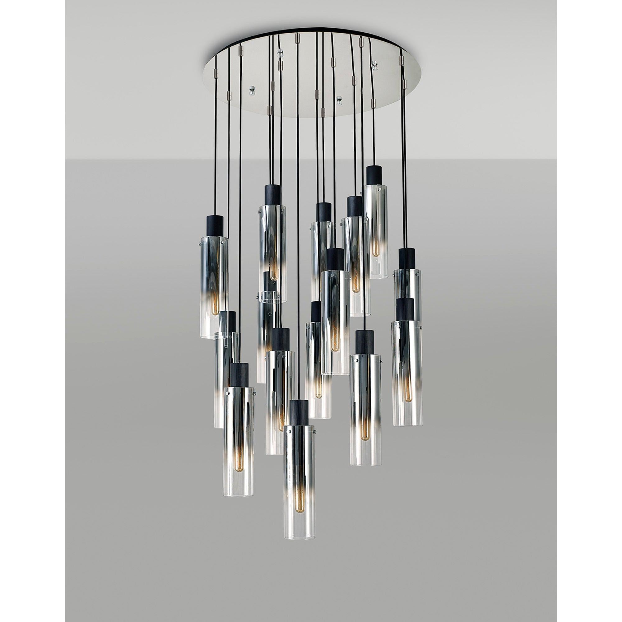 Elegant 15-Light Slim Round Pendant by Brooks